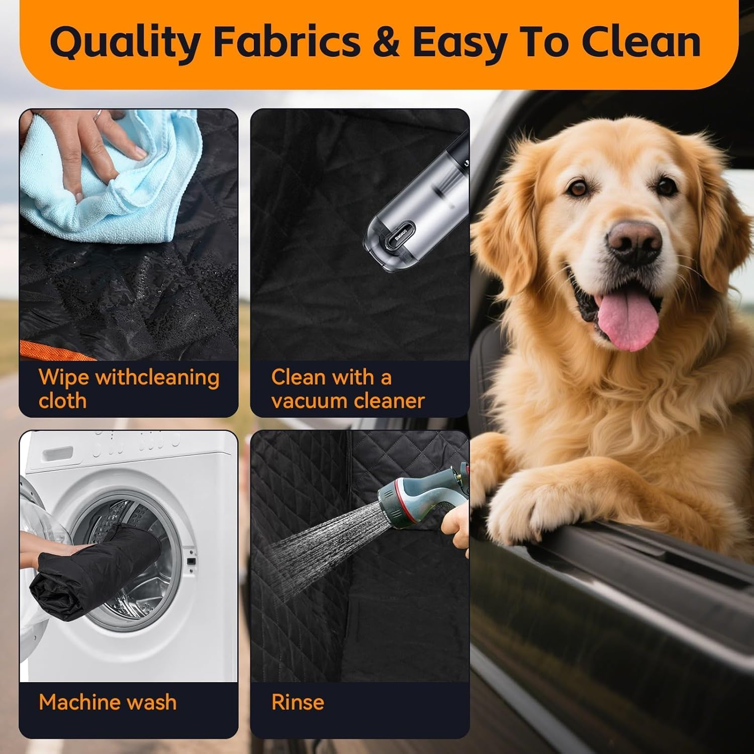 Dixhills Waterproof & Scratch-Resistant Dog Blanket Car Rear Seat Compatible with T-E-S-L-A Model 3 Y S 2018-2023, Car Seat Cover Dog Back Seat for Side Protection & Viewing Window image number 5