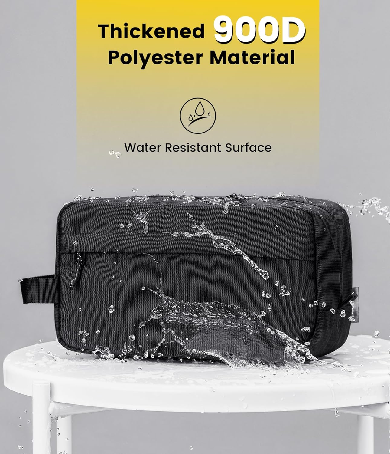 Vorspack Travel Toiletry Bag for Men - Hanging Toiletries Bag Water Resistant Travel Bag for Toiletries Accessories, Black, Medium, Classic image number 4