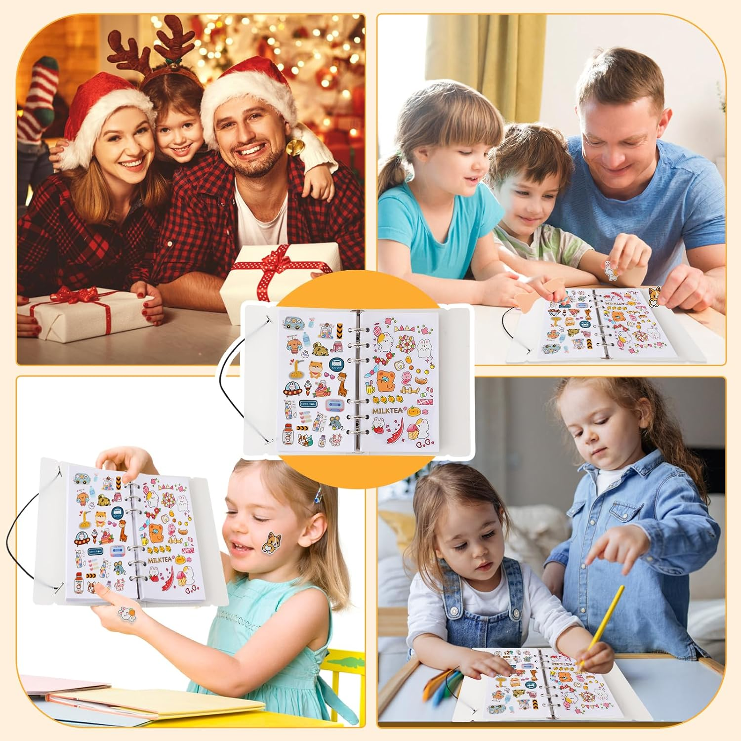 Reusable Sticker Book 100 Sheets Sticker Collecting Album Sticker Collection Accessories Activity Sticker Album for Collecting Stickers, Labels, A6 image number 6