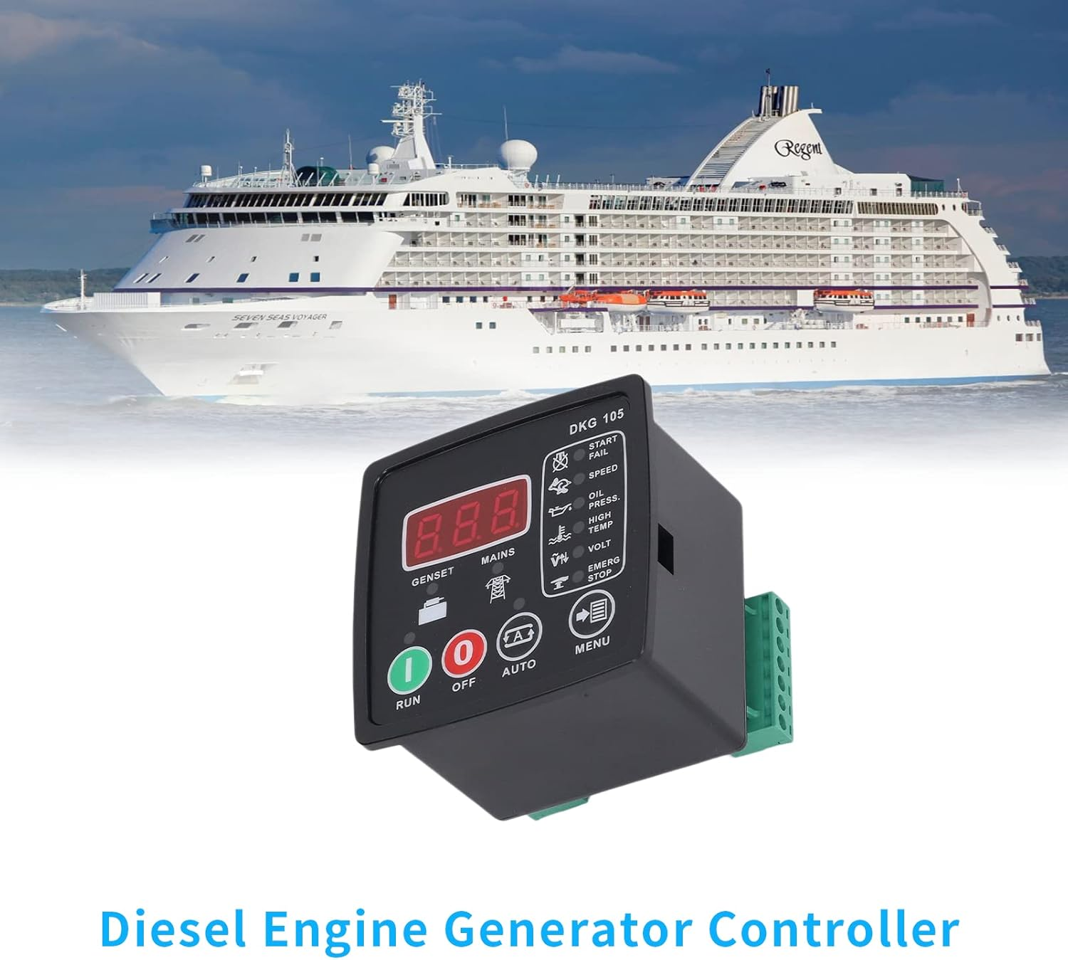 Engine Generator Controller, Remote Start Stop Generator Controller, DC 9-33V Flame Retardant Universal Generator Controller for Ships or Generator Communication image number 1