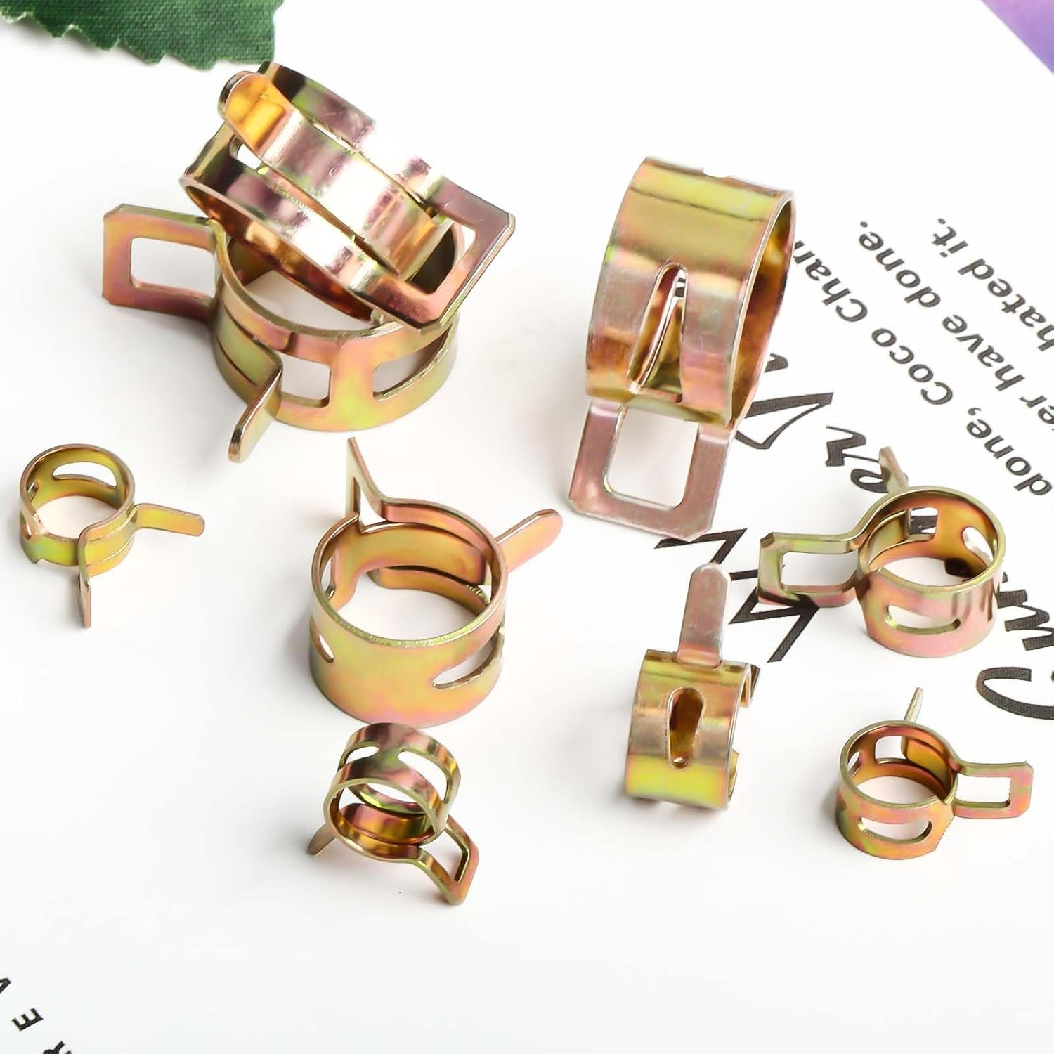 50Pcs 6Mm Spring Band Hose Clamps,Tube Fastener Clips for Fuel Line Water Clamps