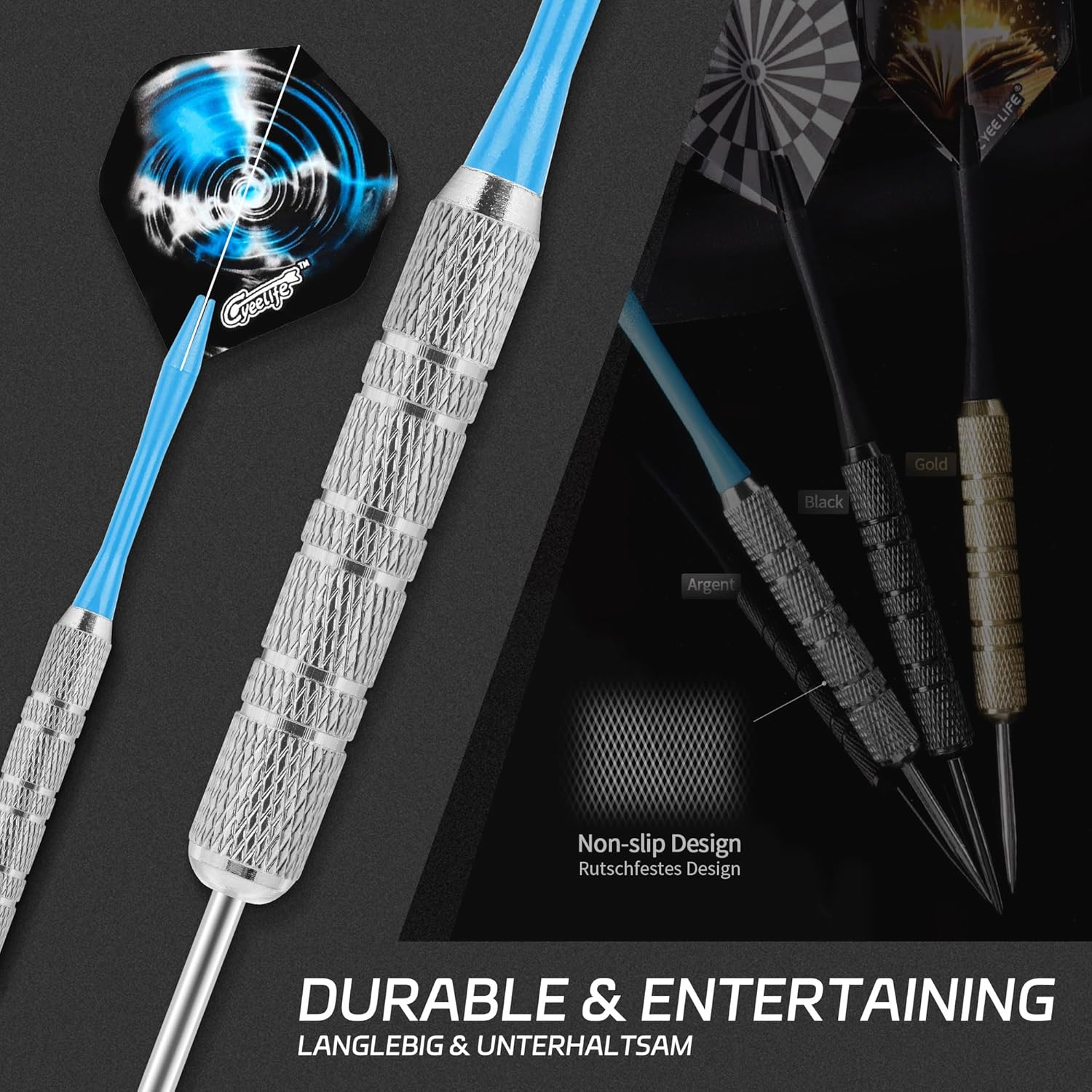 Cyeelife Steel Tip Darts,18Pcs Professional Metal Darts, Darts Metal Tip Set, Metal Darts for Dartboard,For Beginners and Hobbyists image number 5