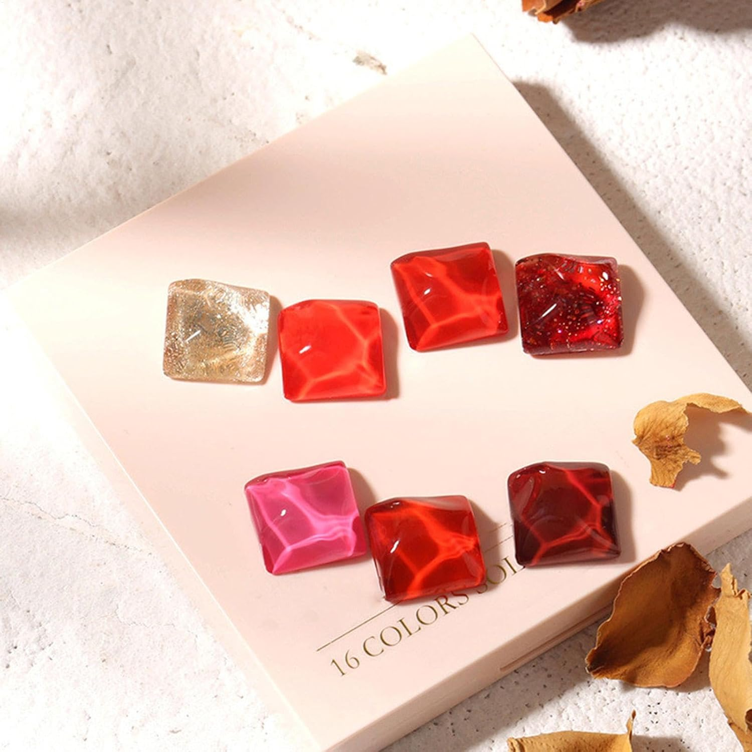 Solid Nail Gel Polish | 16-Color Cream Nail Gel Polish | Glossy Solid Nail Gel Polish Oil Painting Manicure Palette Nail Glue for Women