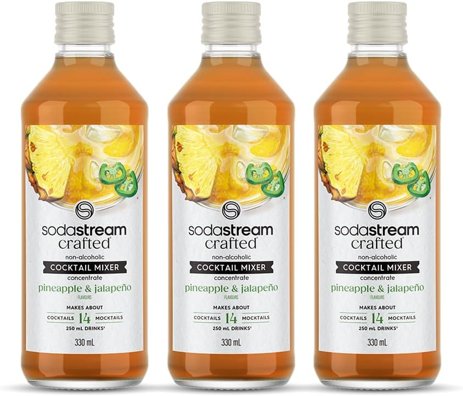 Sodastream - Crafted Cocktail Mixer Pineapple & Jalapeno Drink Mix | for Soda Makers; Turns 10.5 Litres of Fizzy Water into a Delicious Cocktail or Mocktail | Makes 42 Servings | 330Ml, Pack of 3 image number 3