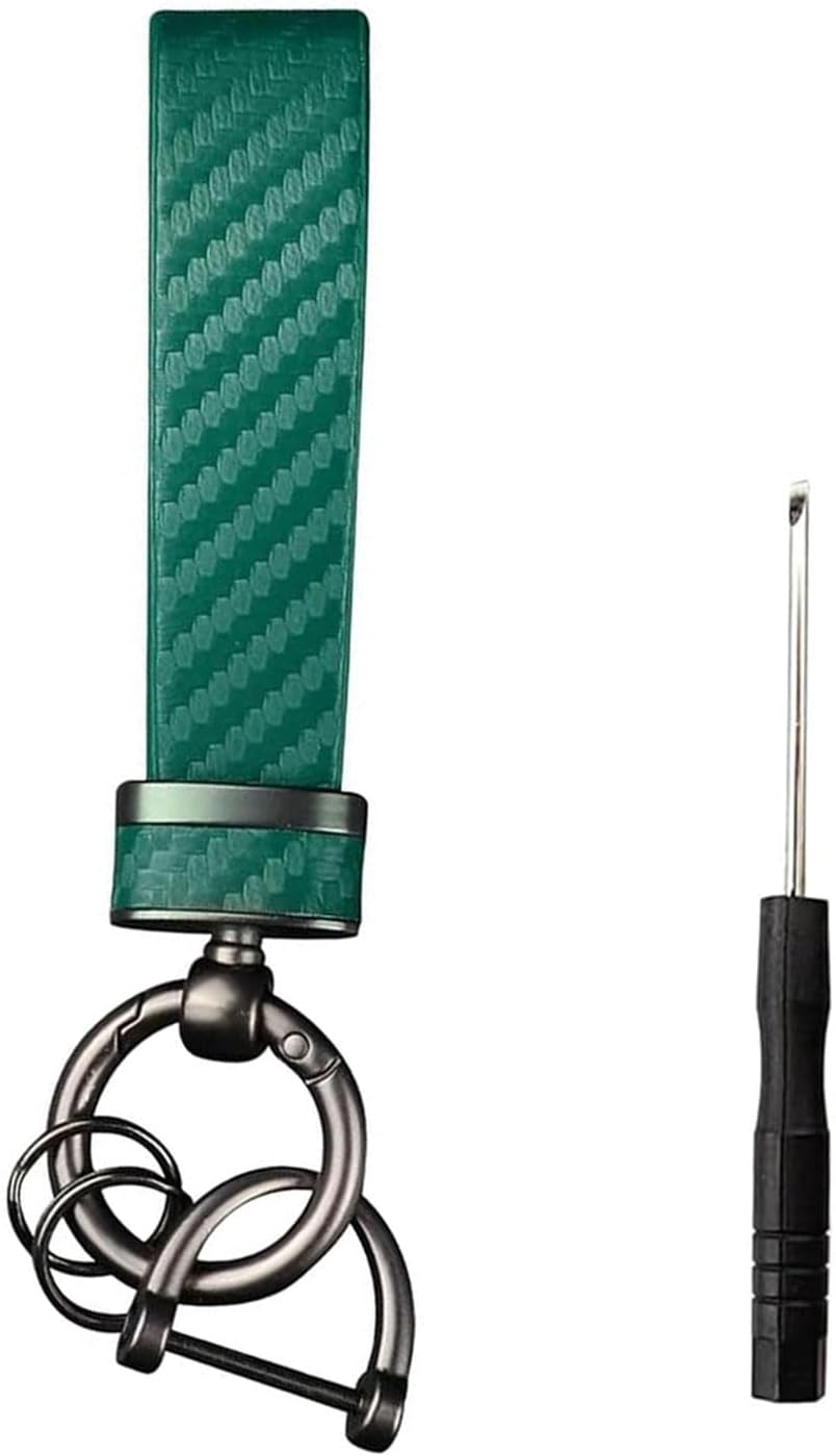 MAEZOE Leather Car Keychain with Zinc Alloy Durable Metal Clip &ndash; Premium 360&deg; Rotating Design, Ideal for Daily Use & Gift, Fits Multiple Car Key Types