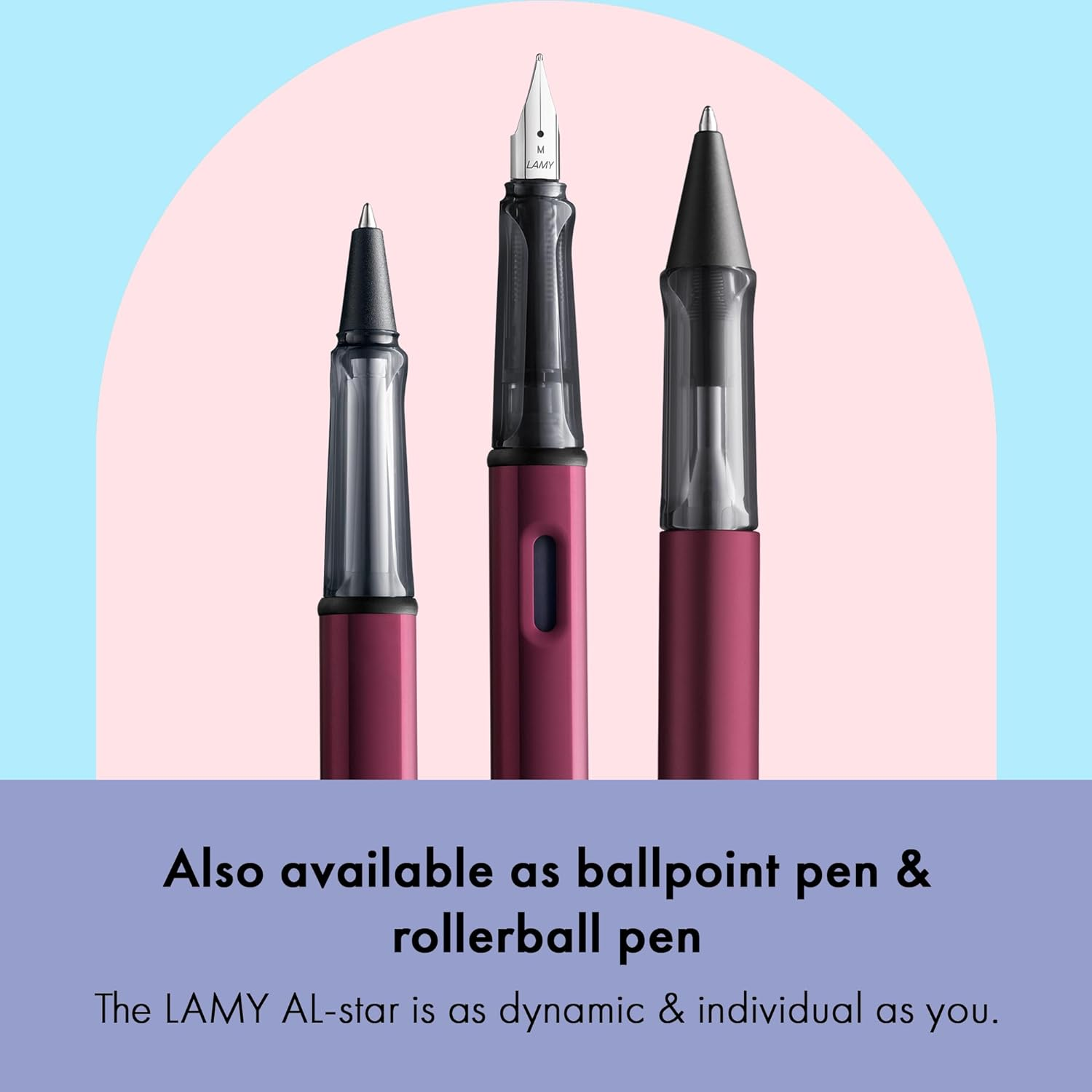LAMY Al-Star Black Purple - Fountain Pen with Ergonomic Grip & Polished Steel Nib in Size M - Lightweight Aluminum Body - Including LAMY T 10 Blue Cartridge - Right-Handed image number 5