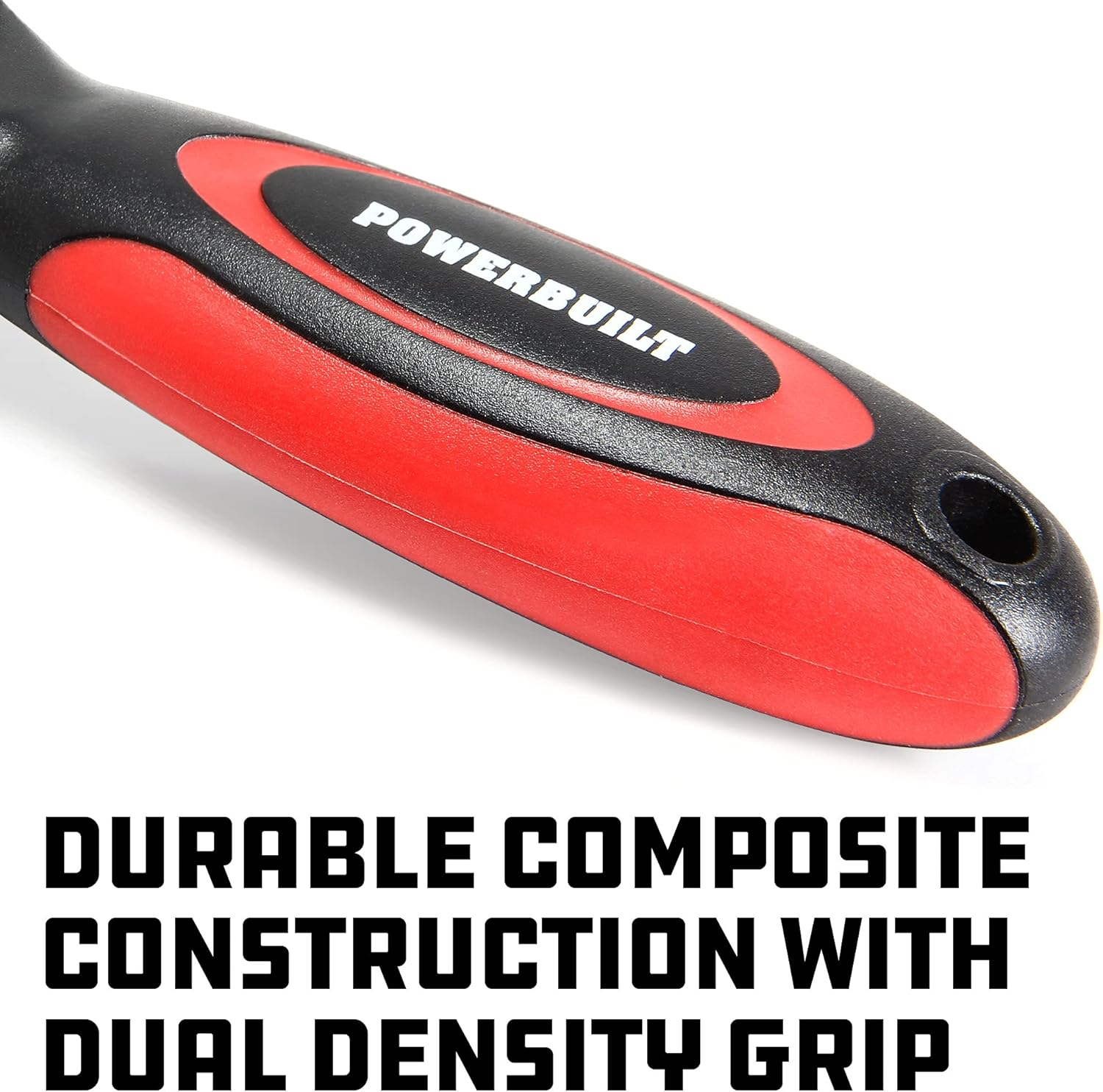 Powerbuilt Stubby Ratchet 3/8 Inch and 1/2 Inch Drive, Reversible Socket Wrench, 72 Tooth, Offset Comfort Handle - 940481 image number 4