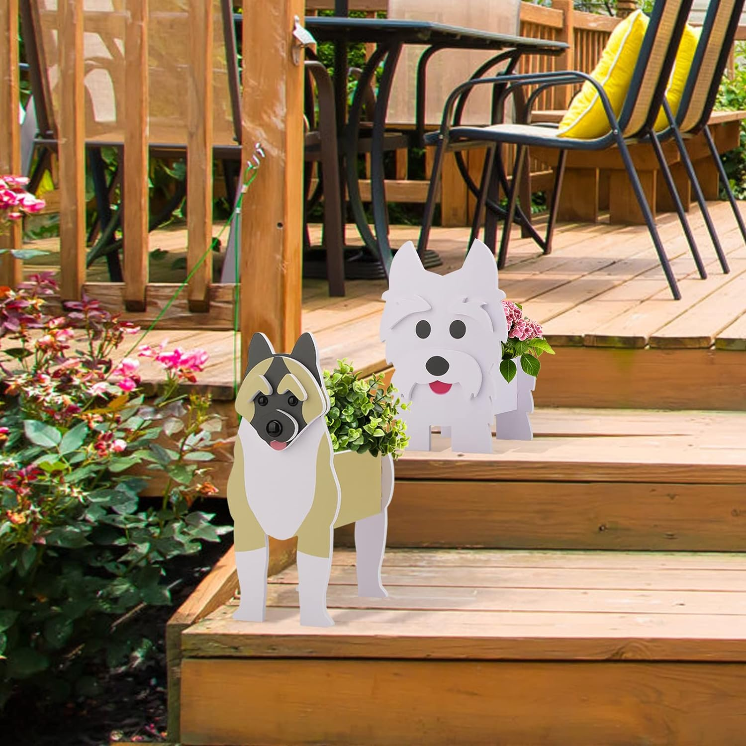 WERTSW Dog Planter Plant Pot, Cute Dog Planters for Indoor Outdoor Plants, Unique Flower Planter Garden Pots Animal Shaped Plant Container Holder for Home Garden Decor Gift (Jack Russell) image number 4