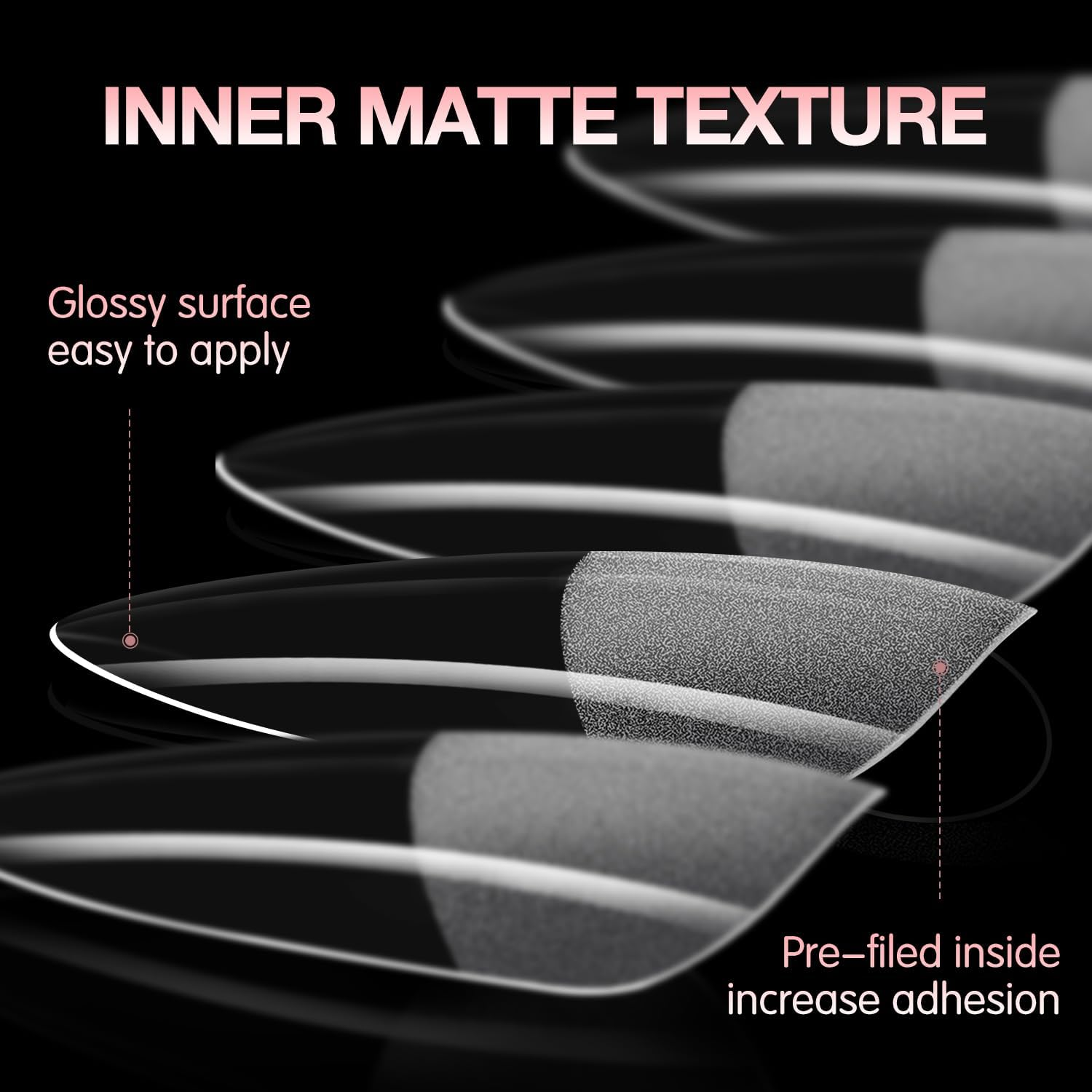 BEAUTPAL Long Stiletto Gel Tips 510Pcs Almond Press on Nails Pre-Shape Almond Nail Tips for Full Cover Acrylic False Nails for Nail Extension Nail Art, DIY Salon 15 Sizes Soft Gel Nail Tips image number 5