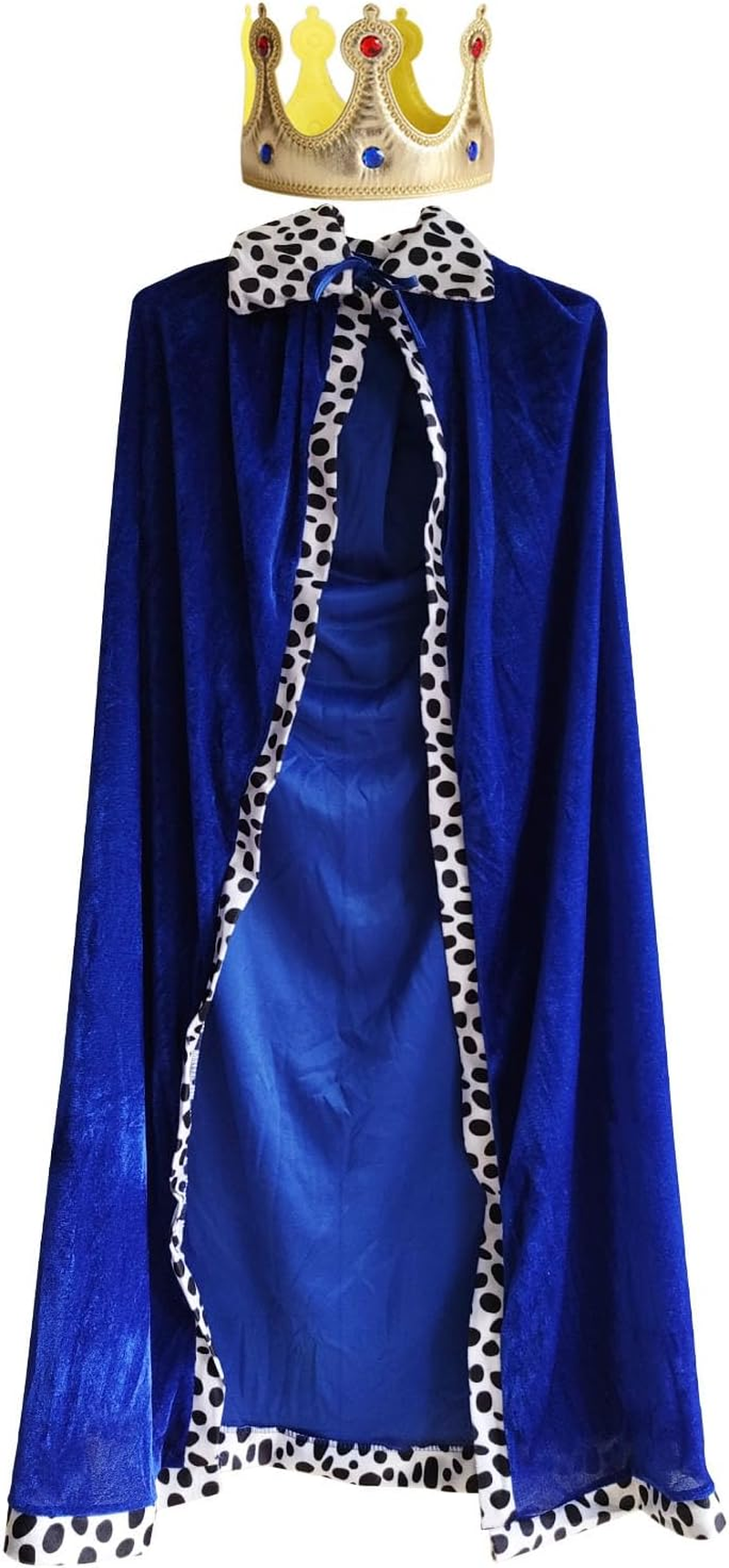 Weahre King Robe Costume Queen Robe King Crown Cape Royal Cloak for Halloween Carnival Cosplay Party Dress Up