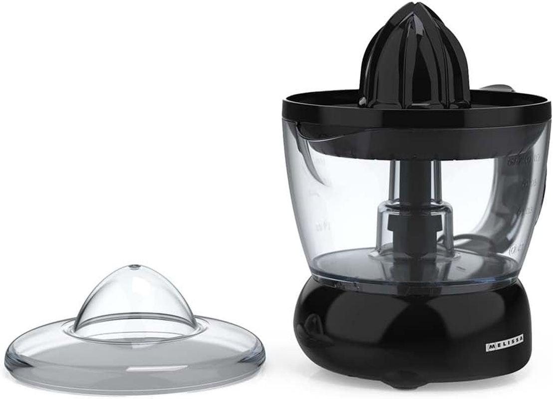 Melissa 40W Electric Juicer - 0.7L Bowl - Two Cones for Small and Large Citrus Fruits - Black