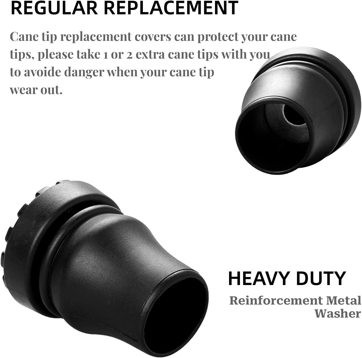 4Pcs Cane Tips 3/4 Inch Heavy Duty Rubber Cane Tips, anti Slip TPR Replacement Rubber Tips for Canes, Walking Sticks, Hiking Stick, Seniors Crutches image number 1