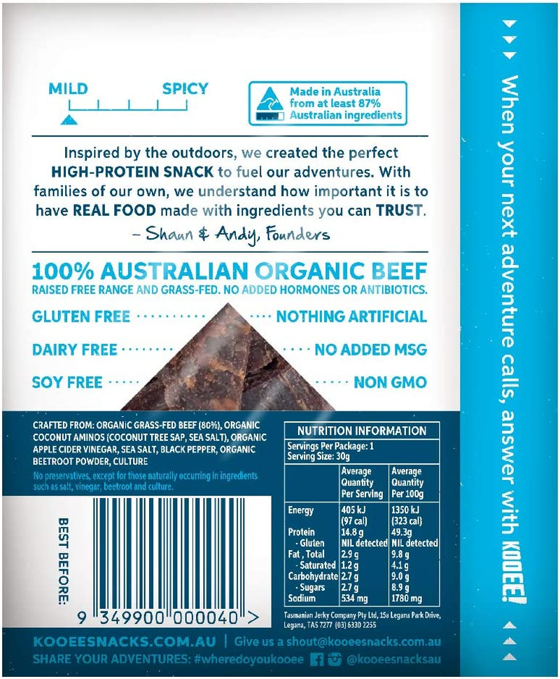 KOOEE! Grass-Fed Beef Jerky Classic Sea Salt, 10 Count, Classic Sea Salt image number 5