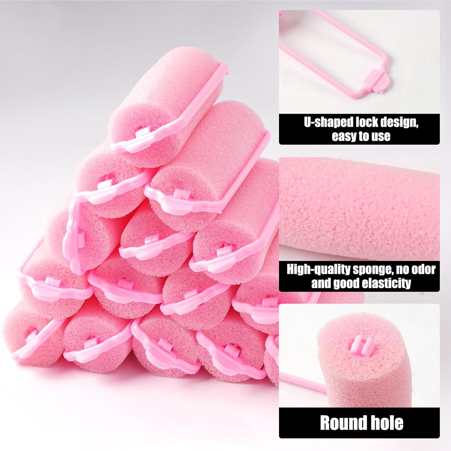 Pack of 30 Sponge Curlers, Curlers Foam 25 Mm, Hair Rollers, Foam Sponge, Hair Rollers, No Damage to Hair, Sleep Curlers for Women and Children, DIY Hair Styling image number 5