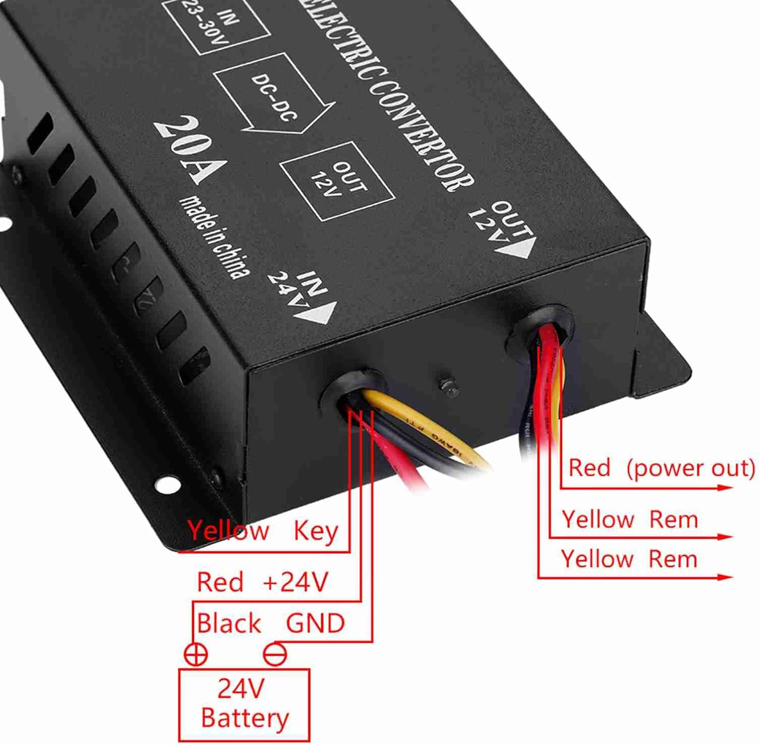 DC 24V 12V Power Converter Electric Inverter Voltage Reducer for Car Truck Electrical System (24V to 12V/20A/240W) image number 1