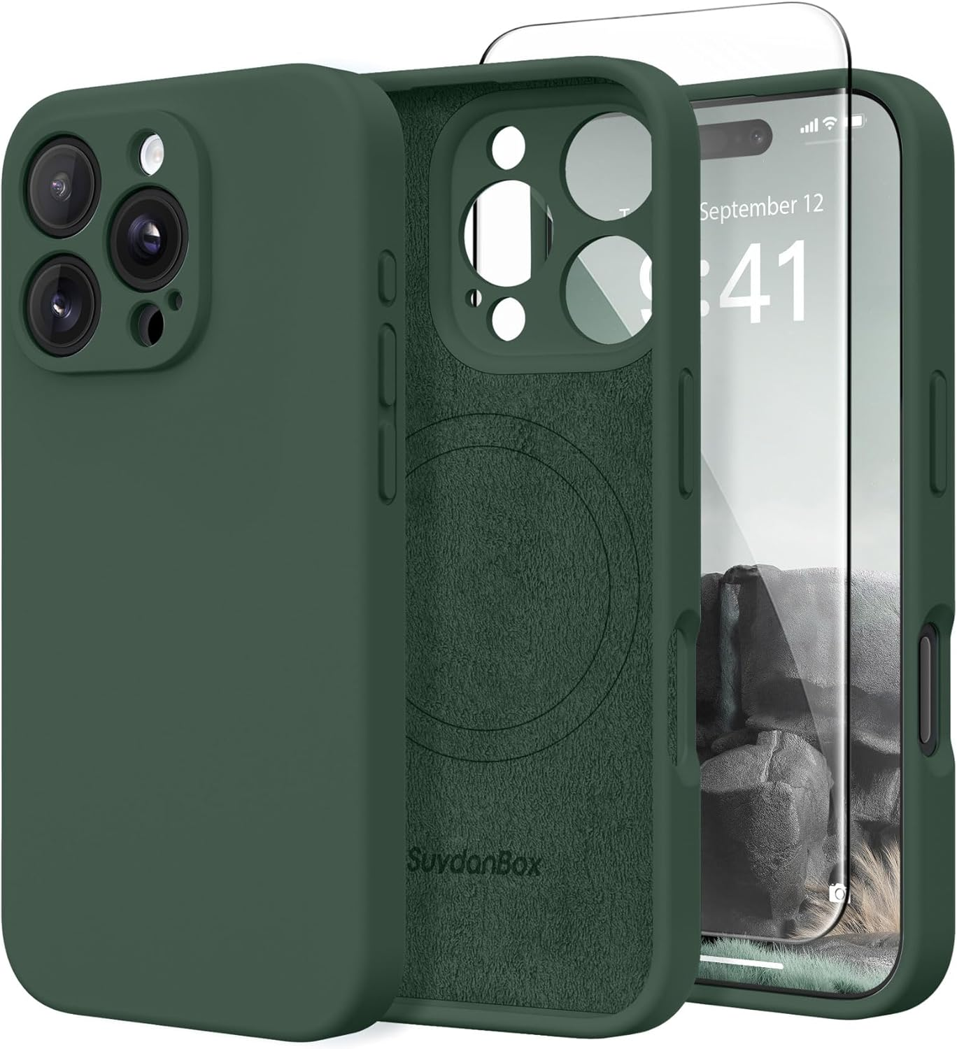 Suydanbox Magnetic for Iphone 16 Pro Max Case, Compatible with Magsafe, [Full Camera Protection][Screen Protector] Silicone Shockproof Protective Phone Case for Iphone 16 Pro Max 6.9", Light Blue