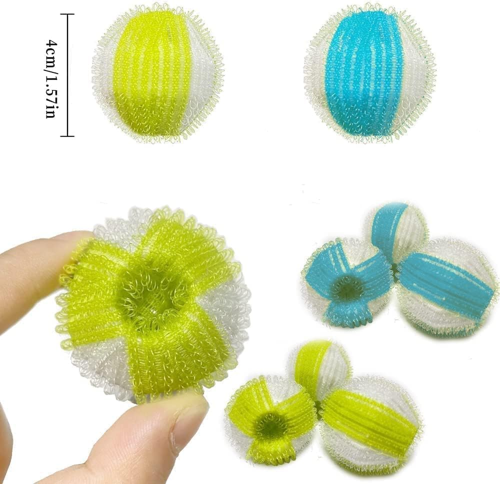 24 Pieces Pet Hair Remover for Laundry, Betterjonny Reusable Dryer Washing Balls Hair Lint Remover Laundry Ball, Pet Hair Laundry Catcher for Laundry - Green image number 3