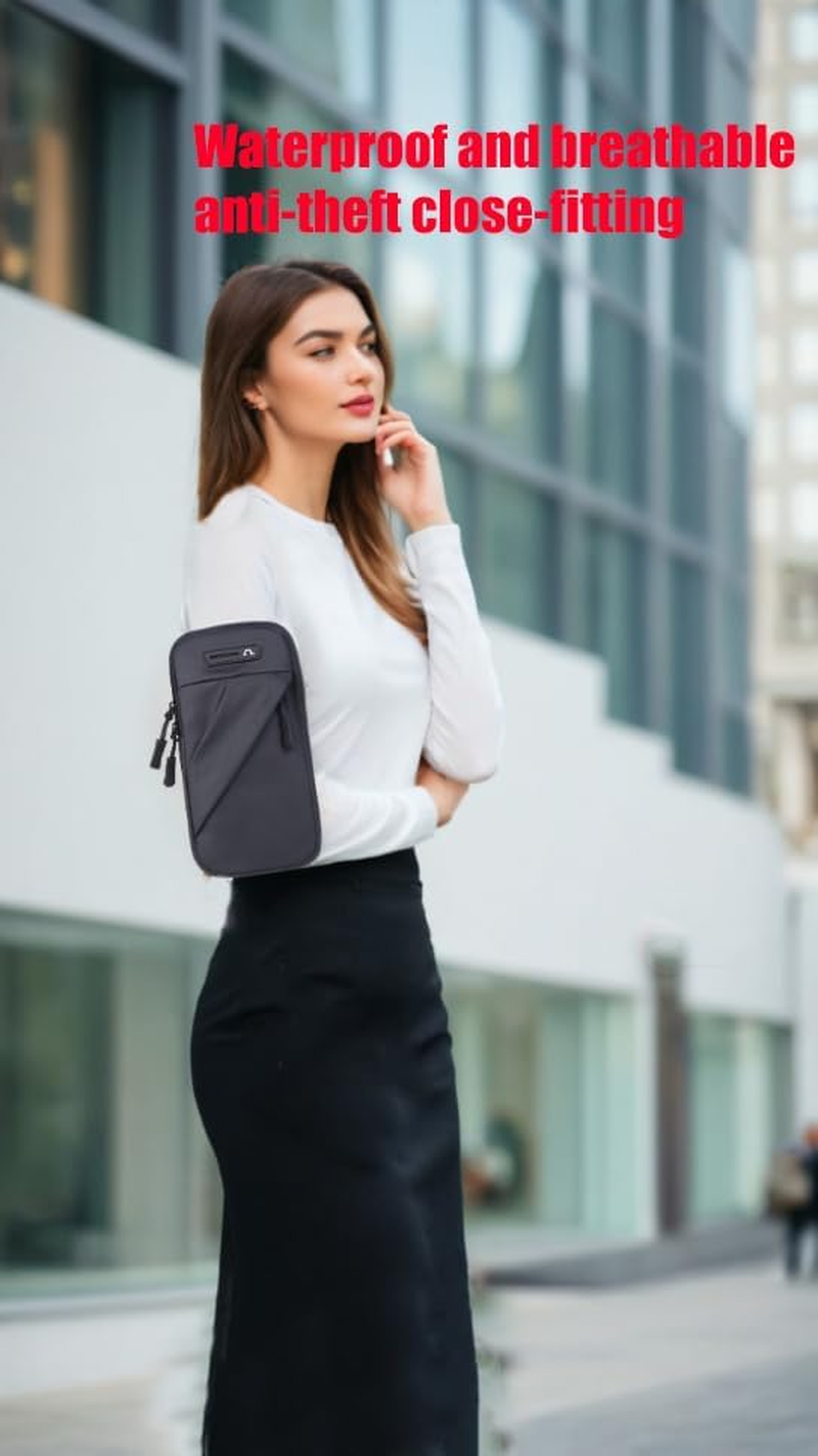 Phone Holder Armband Universal Fit for Iphone & Android | Secure Bounce-Free Workout Arm Band | for Running, Walking, Hiking, Biking | Adjustable Sweat-Resistant Strap | Black 7.2" Screen Max