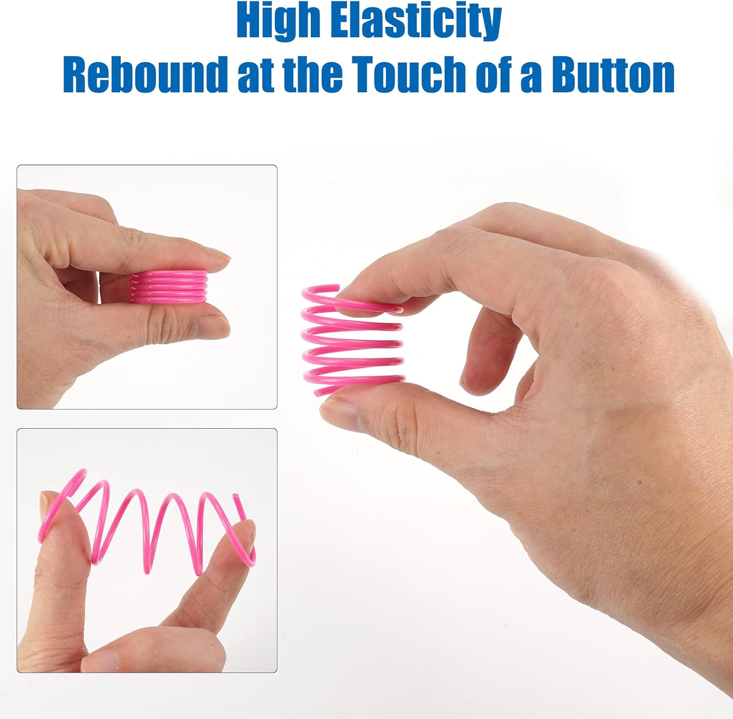 Pack of 100 Cat Toy Spiral Set, Cat Spring Toy, Plastic Spiral Feathers, Interactive Toy, Wide Colourful Spiral Feathers, Cat Toy for Cats, Dogs, Pets Beating, Biting, Hunting image number 4