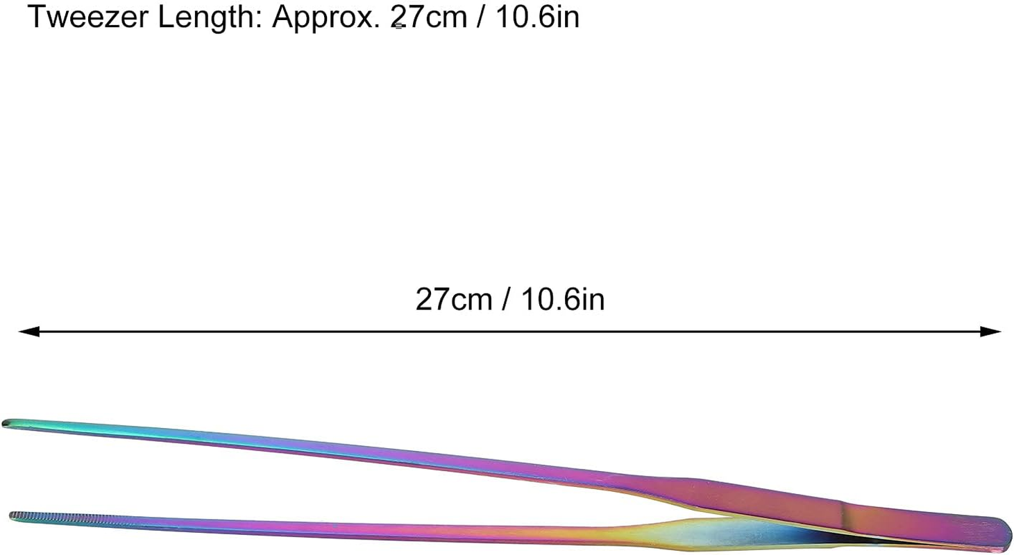 27Cm Aquarium Straight Curved Tweezers Colorful Stainless Steel Aquarium Aquascaping Tweezers Aquatic Plants Clamp/Holder (#1) image number 2