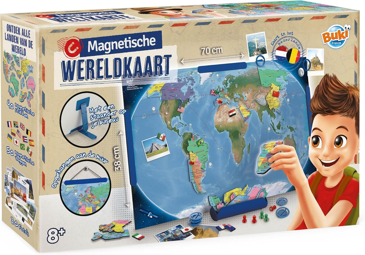 BUKI France 7346NL Magnetic World Map Dutch Version image number 6