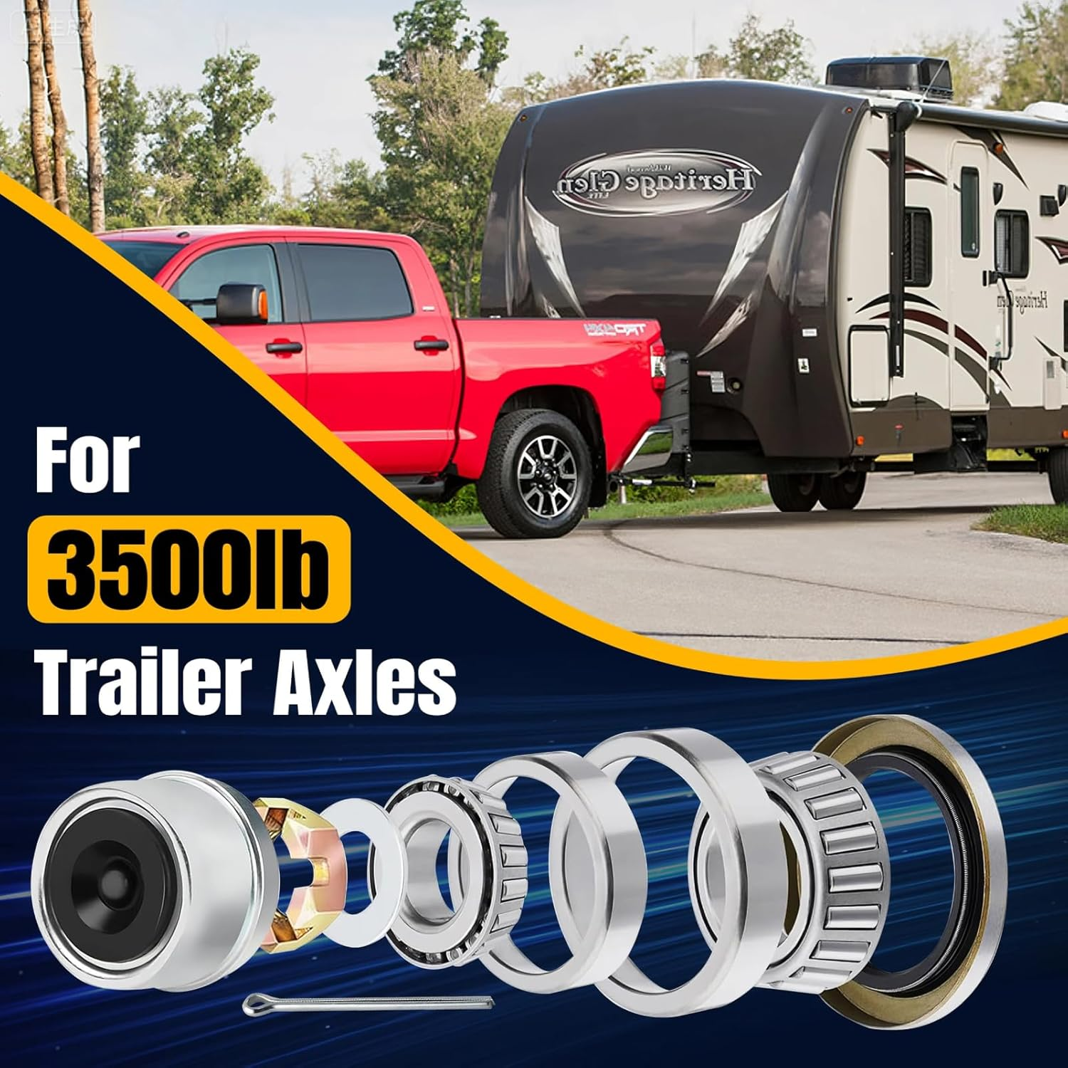 2-Pack 3500Lb Boat Trailer Bearing Kit &ndash; L68149/L44649 Bearings, Races, 171255TB Grease Seals, Spindle Nuts & Dust Caps &ndash; Fits #84 Trailer Axle Spindles (1-1/16" to 1-3/8") image number 3