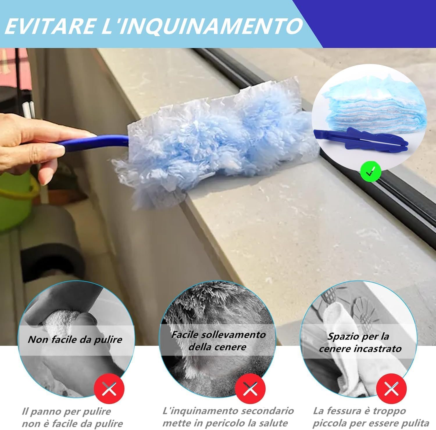 Norhogo 20PCS Disposable Electrostatic Duster Refills Cleaning Duster Refill for Curtains PC Keyboard Office Desk Dresser Car Dashboard (Blau) image number 5