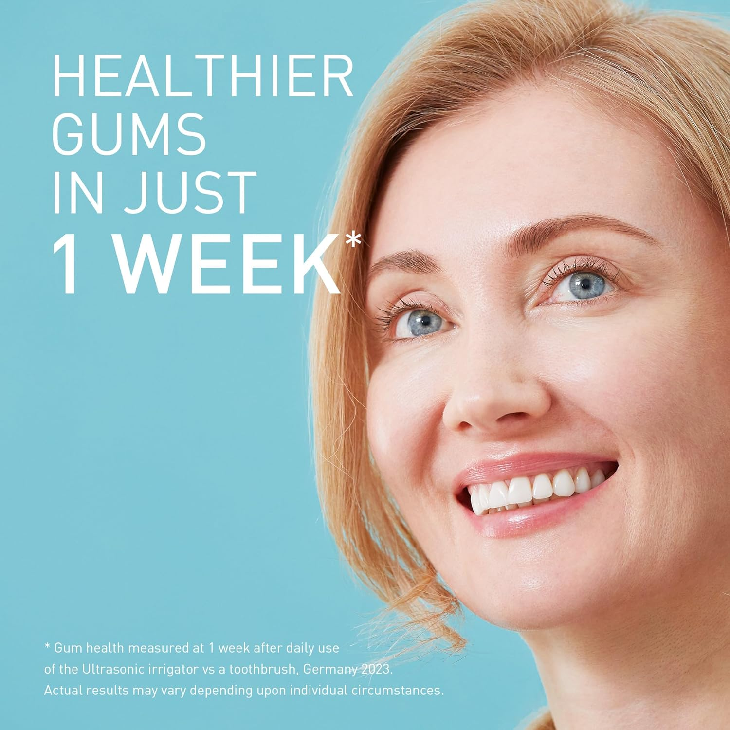 Panasonic Ultrasonic Rechargeable Cordless Water Flosser/Oral Irrigator with 5 Water Pressure Levels, Includes 2 Ultrasonic Nozzles (EW-DJ66-W341) - Blue image number 4