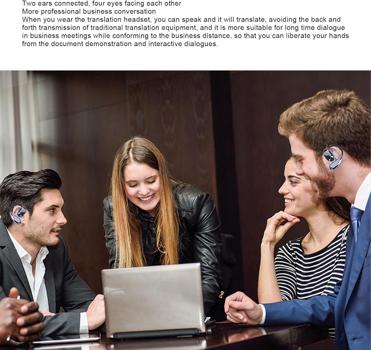 MENDUNER Real Time Translation Earbuds, with 150 Languages AI Translation, 5.4,For Business Meetings Travel image number 3