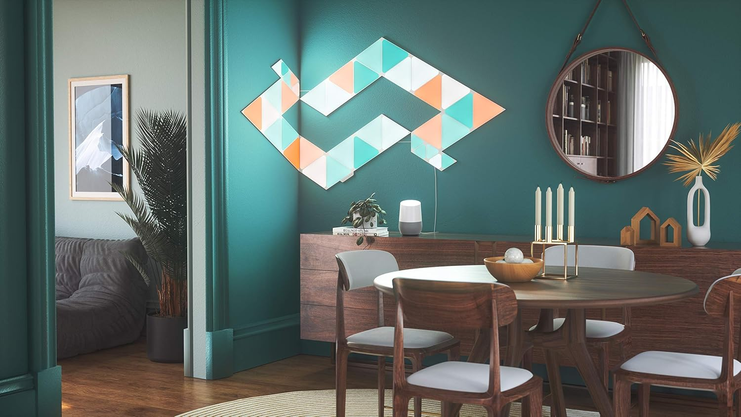 Nanoleaf Shapes Triangle Starter Kit, 15 Smart Light Panels LED RGBW - Modular Wi-Fi Colour Changing Wall Lights, Compatible with Alexa Google Assistant Apple Homekit, for Room Decor & Gaming image number 5