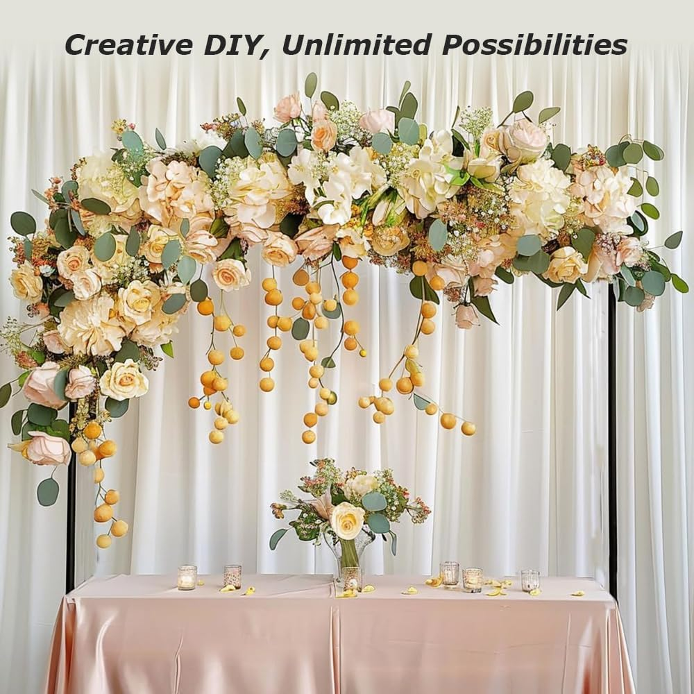 Wedding Arch Stand with Durable Material, Portable Rod Stand, Square Desktop Arch Bracket, Metal Balloon Flower Arch Stand, Decor Arch Holder for Wedding Birthday Party (Black, 2.42M) ﻿ image number 6