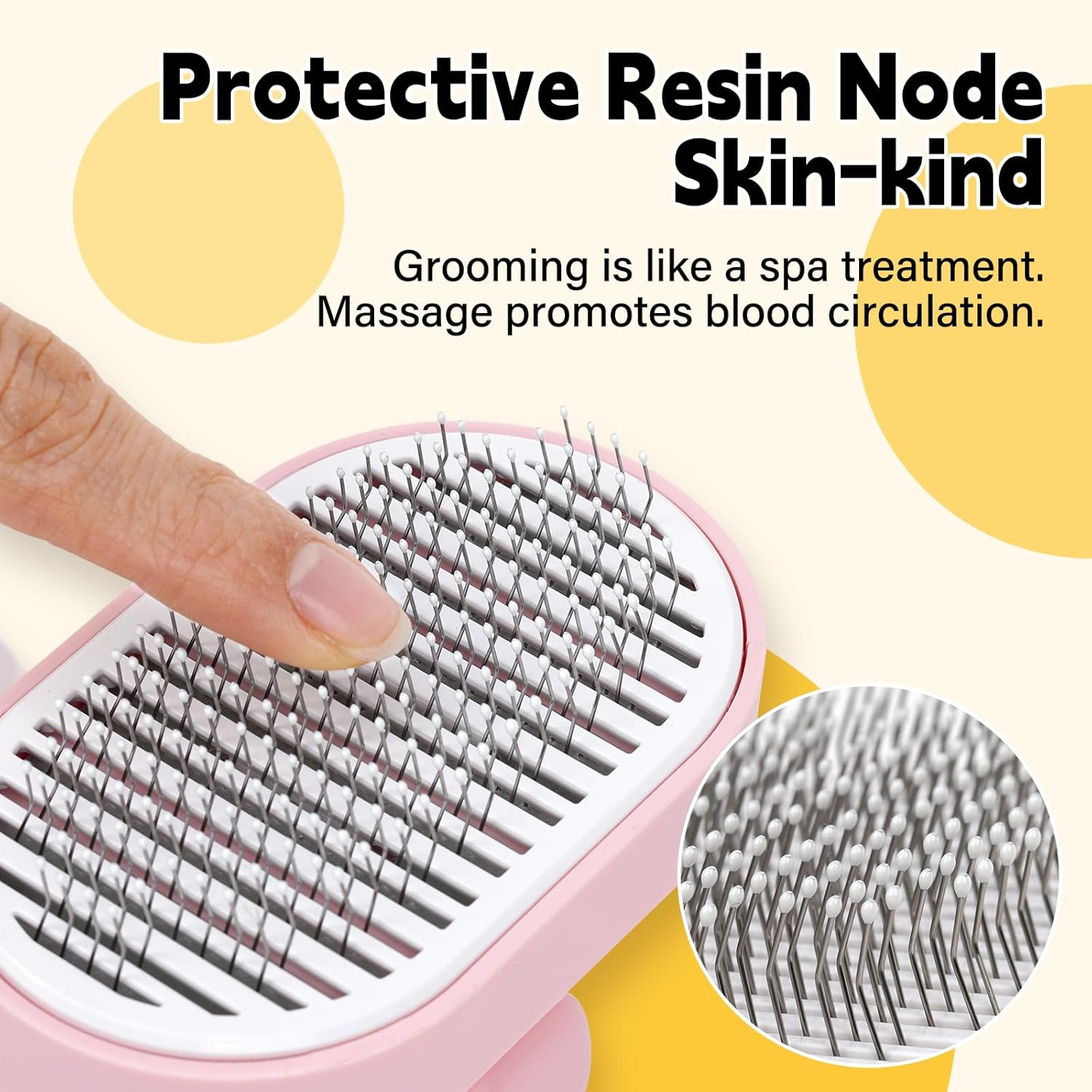 Cat Brush with Release Button,Small Animal Brushes for Indoor Cats Shedding,Cat Brush for Long or Short Haired Cats, Cat Grooming Brush Cat Comb for Kitten Rabbit Massage Removes Loose Fur,Pink