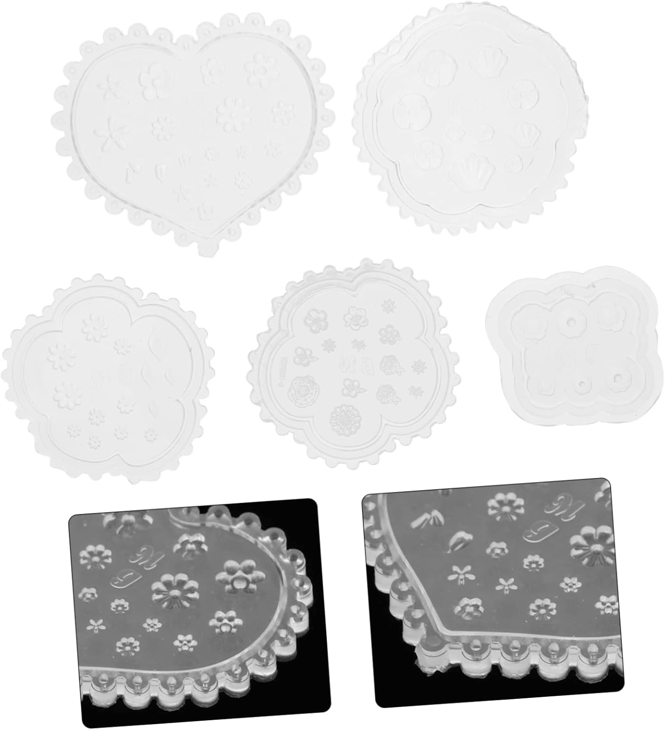 BESPORTBLE 5Pcs Nail Art Molds Nail Decor Shell Molds Silicone Craft DIY Manicure image number 4