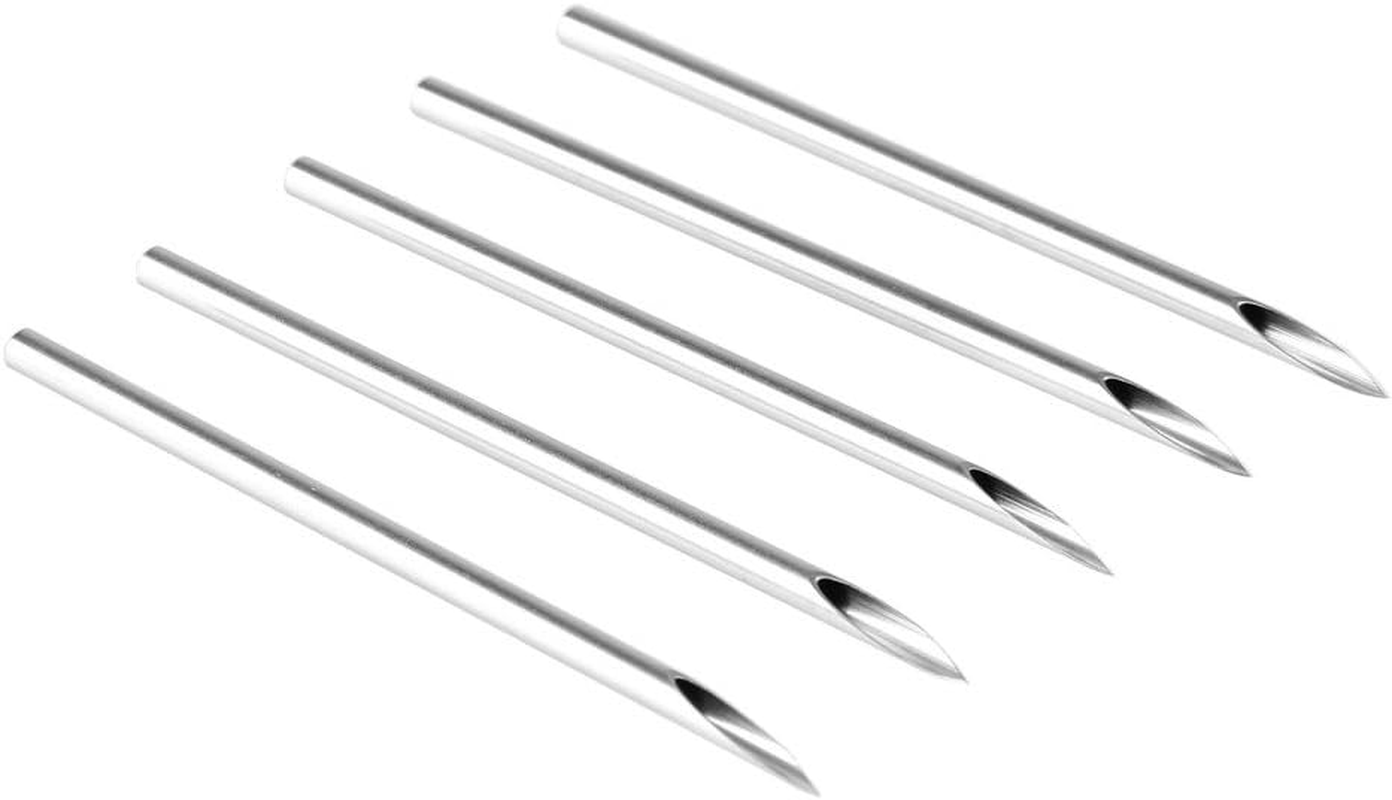 Beauty7 Sterilized Surgical Steel Piercing Needles 10PCS 10G Gauge 2.5Mm Body Ear Navel Nipple Piercing, 10G, Stainless Steel, No Gemstone image number 2