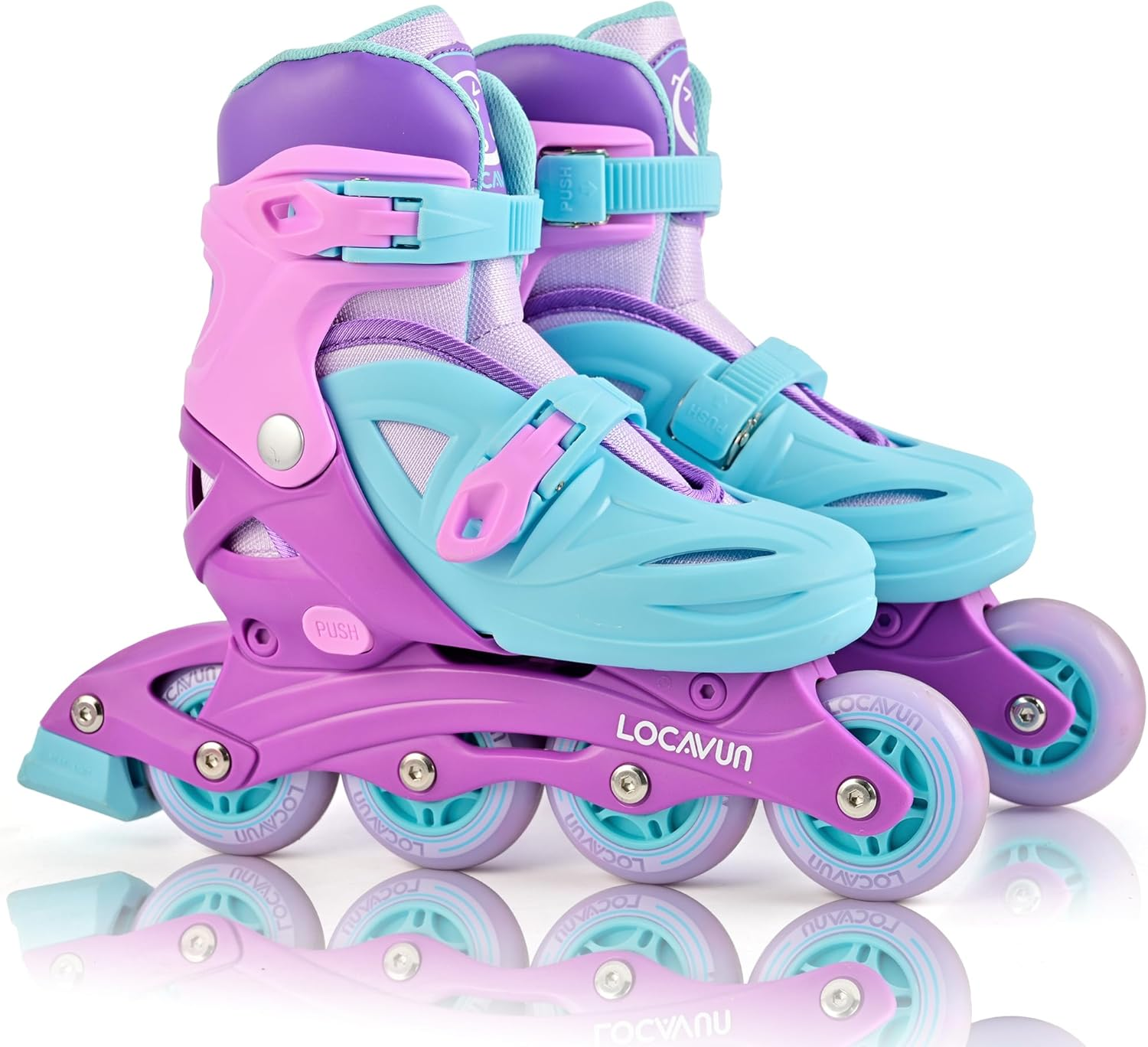 Children'S Roller Skates for Girls, Adjustable 4 Sizes Inline Roller Skates Quad with Luminous Wheels for Children Girls image number 5
