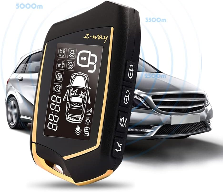 HIKOAN Car Anti-Theft Alarm Remote Starter System PKE Keyless Entry BT Remote Engine Starter Central Lock Kit 2-Way Vibration Alarm Support APP Control with 2 Remote Controller image number 3