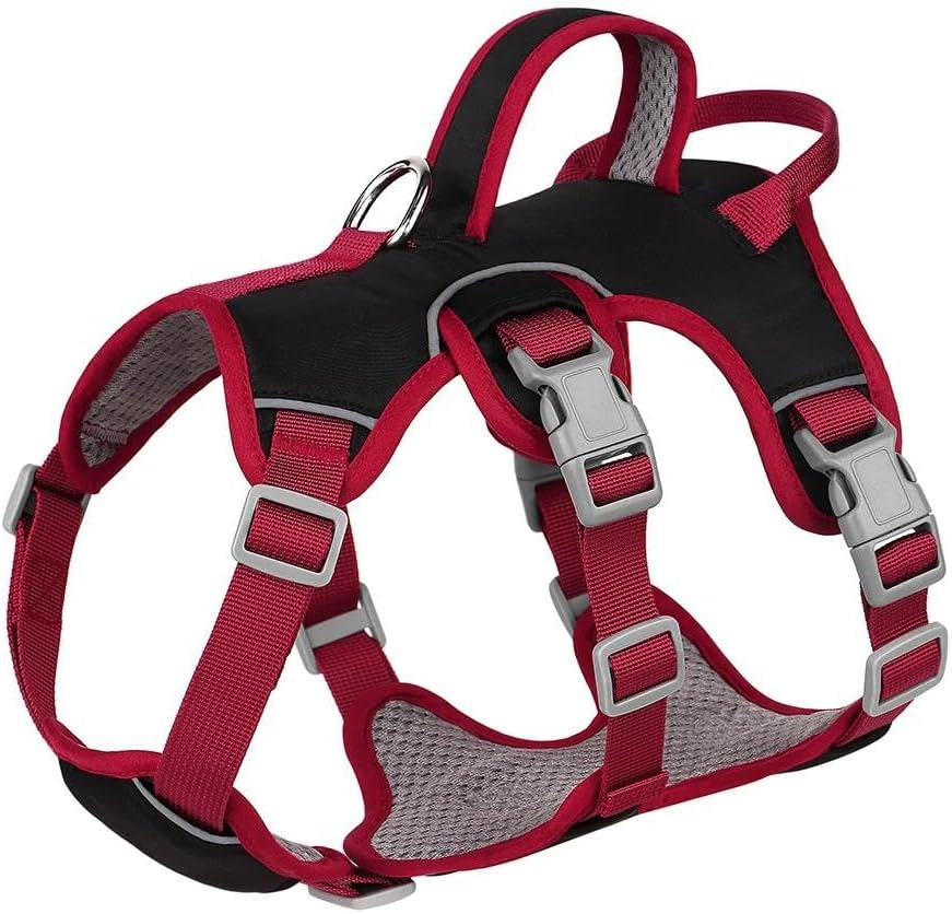 Outdoor Waterproof Dog Harness Breathable Mesh Padded Dog Harness Reflective Durable Nylon Dog Harness Vest Adjustable Dog Harness,B,S image number 4