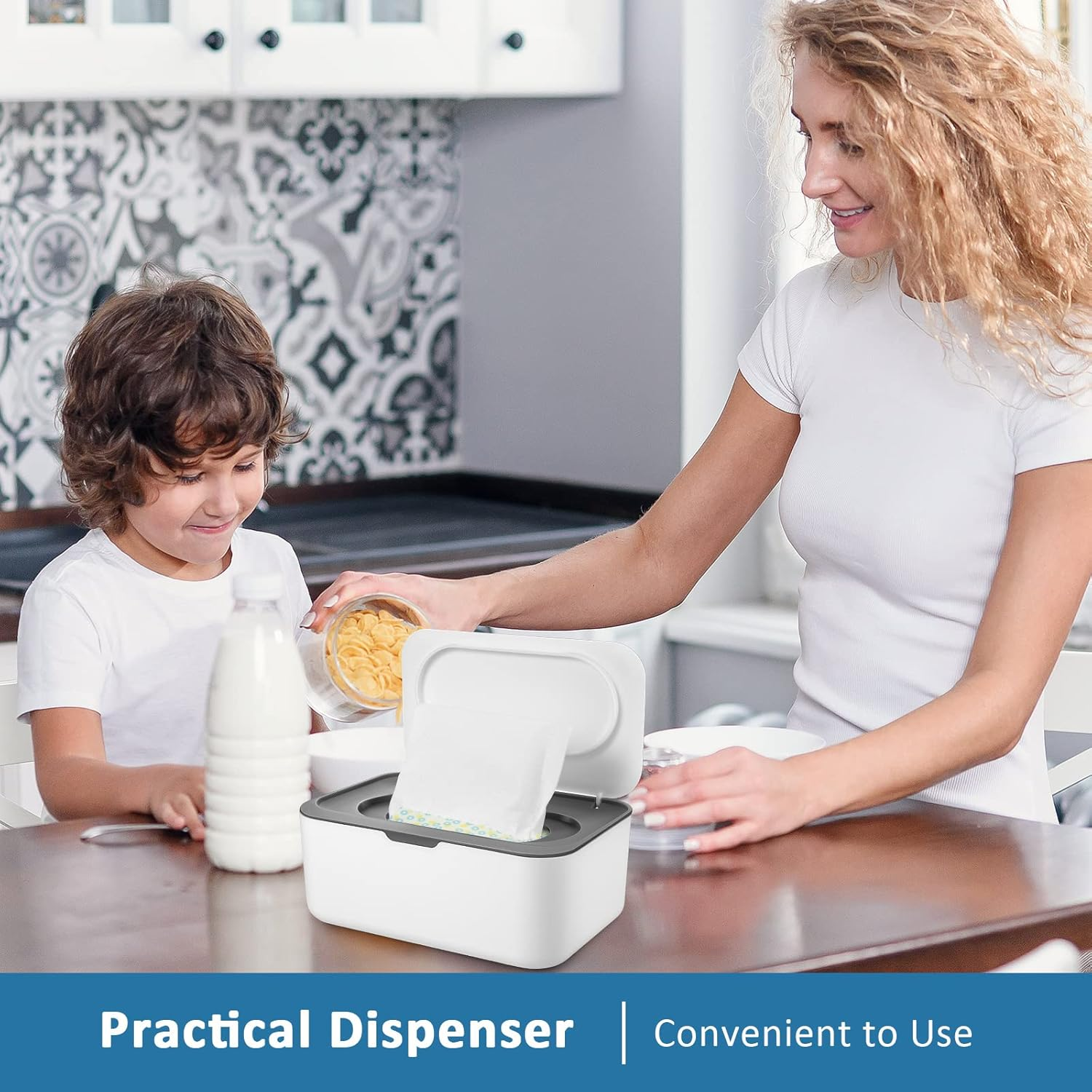 3 Pieces Baby Wipes Dispenser Baby Wipe Holder Container Case with Sealing Design Refillable Box Keeps Wipes Fresh Easy Open and Close for Bathroom Nursery