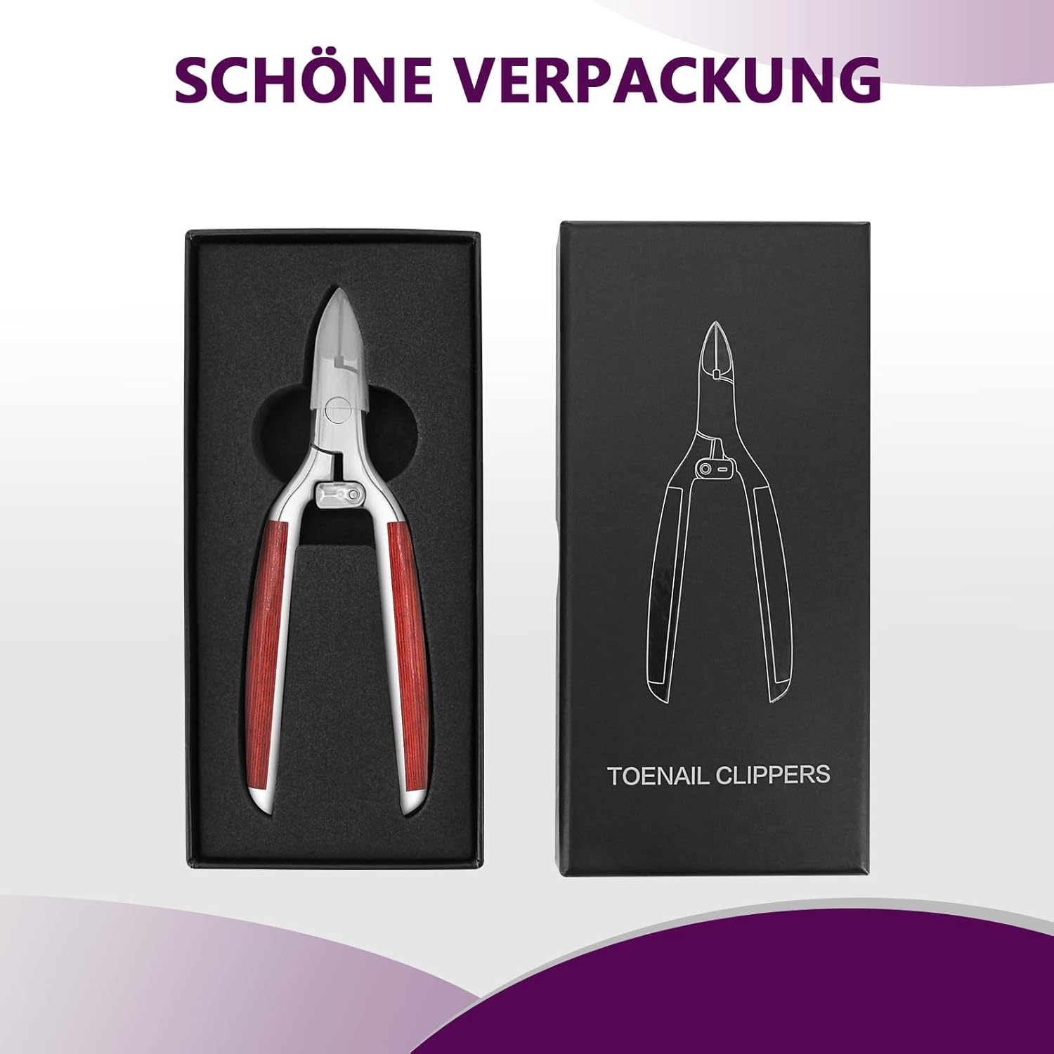 Nail Scissors for Thick and Deep Ingrown Toenails, Sharp Stainless Steel Foot Nail Clippers, Corner Pliers, Luxury and Professional image number 3