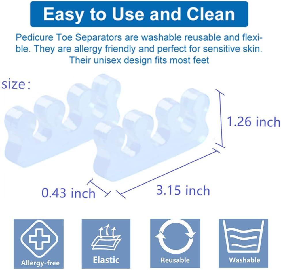 Zaxsota Toe Separators for Bunion Relief & Nail Polish Application - Orthopedic Gel Toenail Dividers, Pedicure Toe Spacers for Toenail Separation & Polishing image number 1