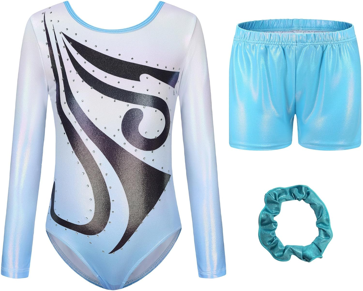 KEOYA Gymnastics Leotard for Kids Girls Athletic Dance Leotards Sparkle Toddler Gymnastics Bodysuit Ballet Dance Wear