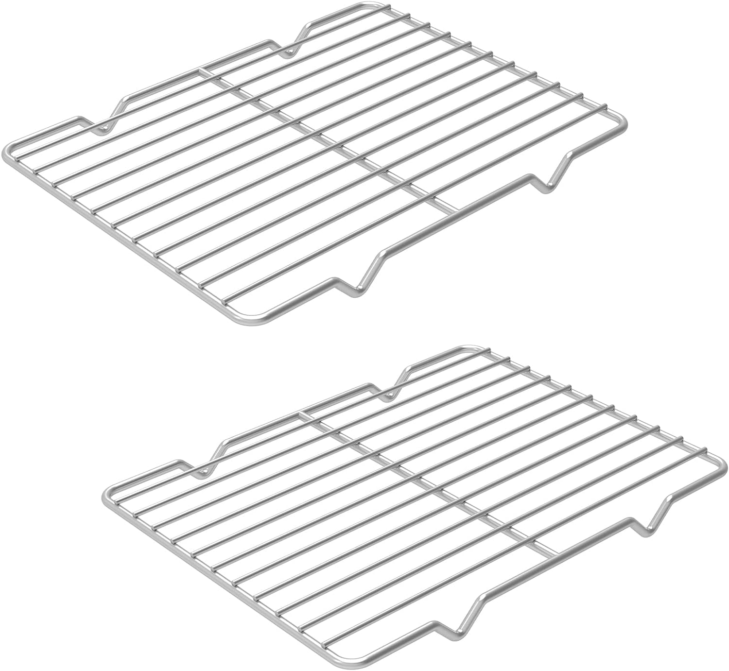Linkidea Metal Grate Cooling Rack Pack of 2, Stainless Steel Baking Cooling Rack Rectangle 7.8'' X 10.2'', Oven Safe Grid Wire Racks for Roasting Disposable Pan image number 1