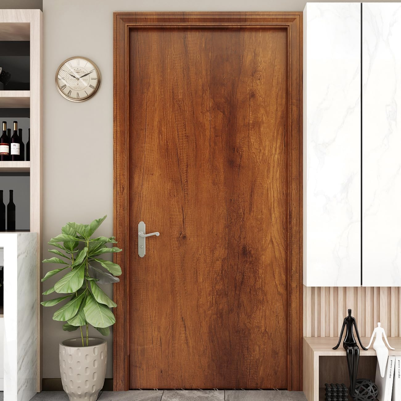 YENHOME 24"X200" Faux Wood Contact Paper Wood Grain Contact Paper Peel and Stick Walnut Contact Paper for Cabinets Countertop Cover Wood Peel and Stick Wallpaper Wood Vinyl Wrap for Kitchen Furniture image number 3