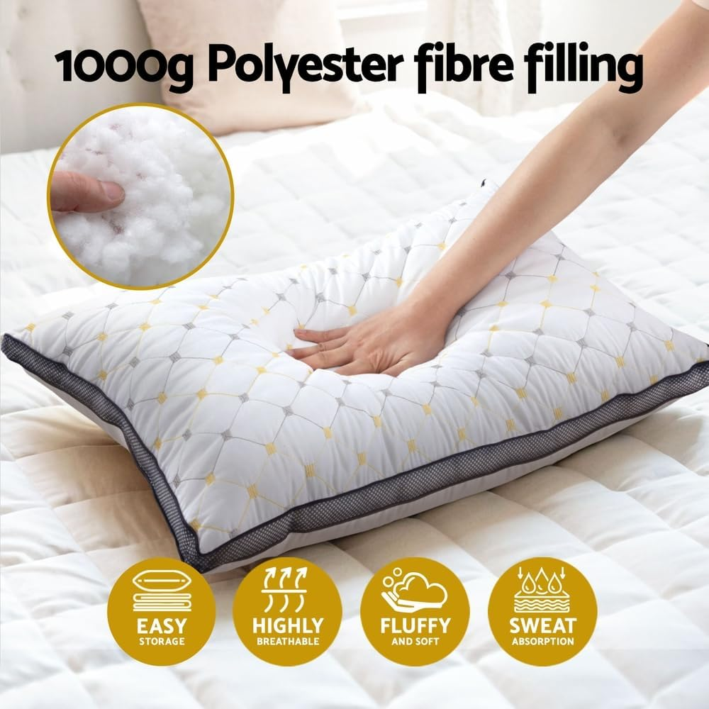 Giselle Bedding Pillows Hotel Family Pillow Soft Bed Pillows Microfibre Filling image number 6