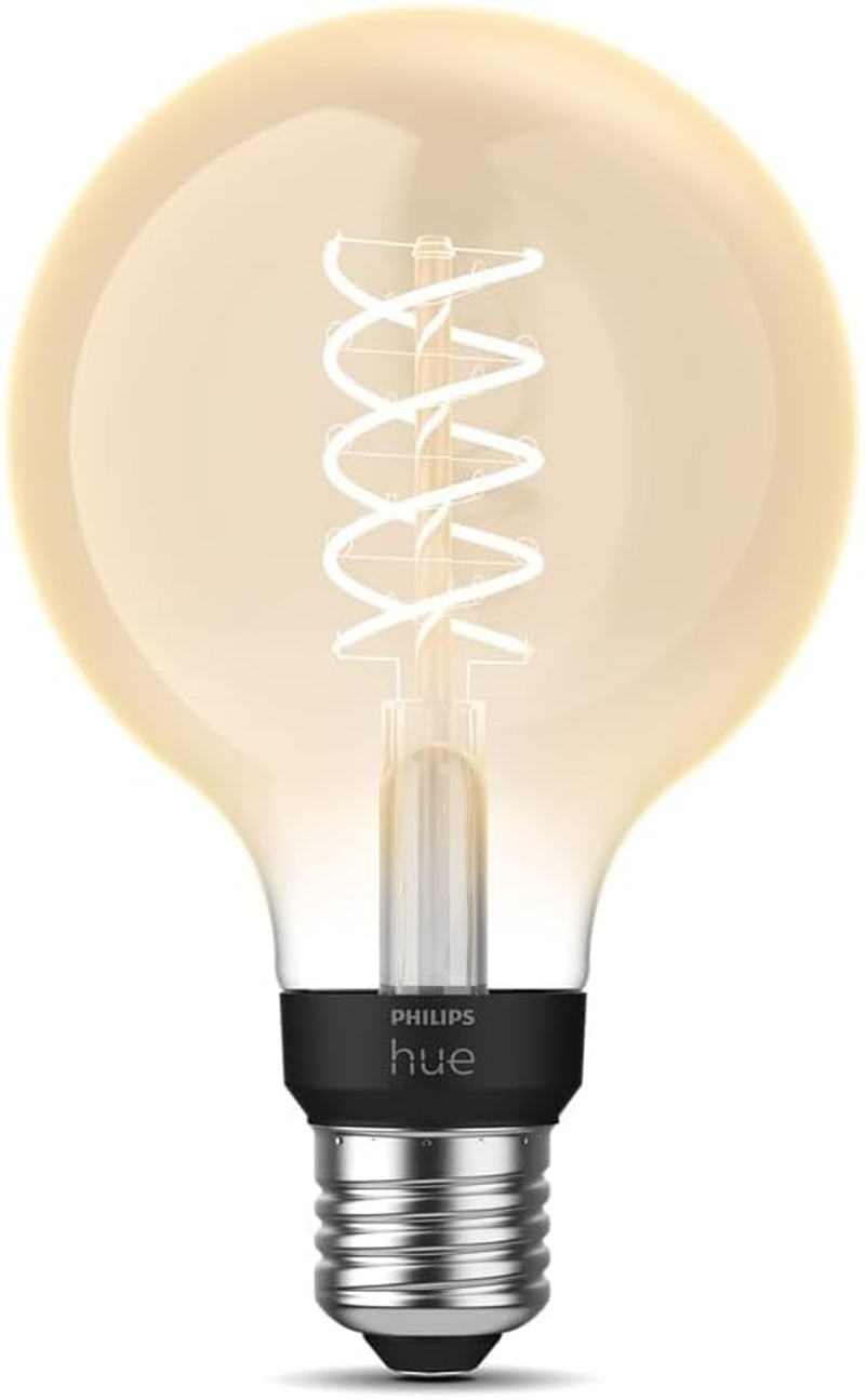 Philips Hue White E27 Filament G93 550 Lm, Warm White Light, Dimmable, Controllable via App, Compatible with Amazon Alexa (Echo, Echo Dot) image number 4