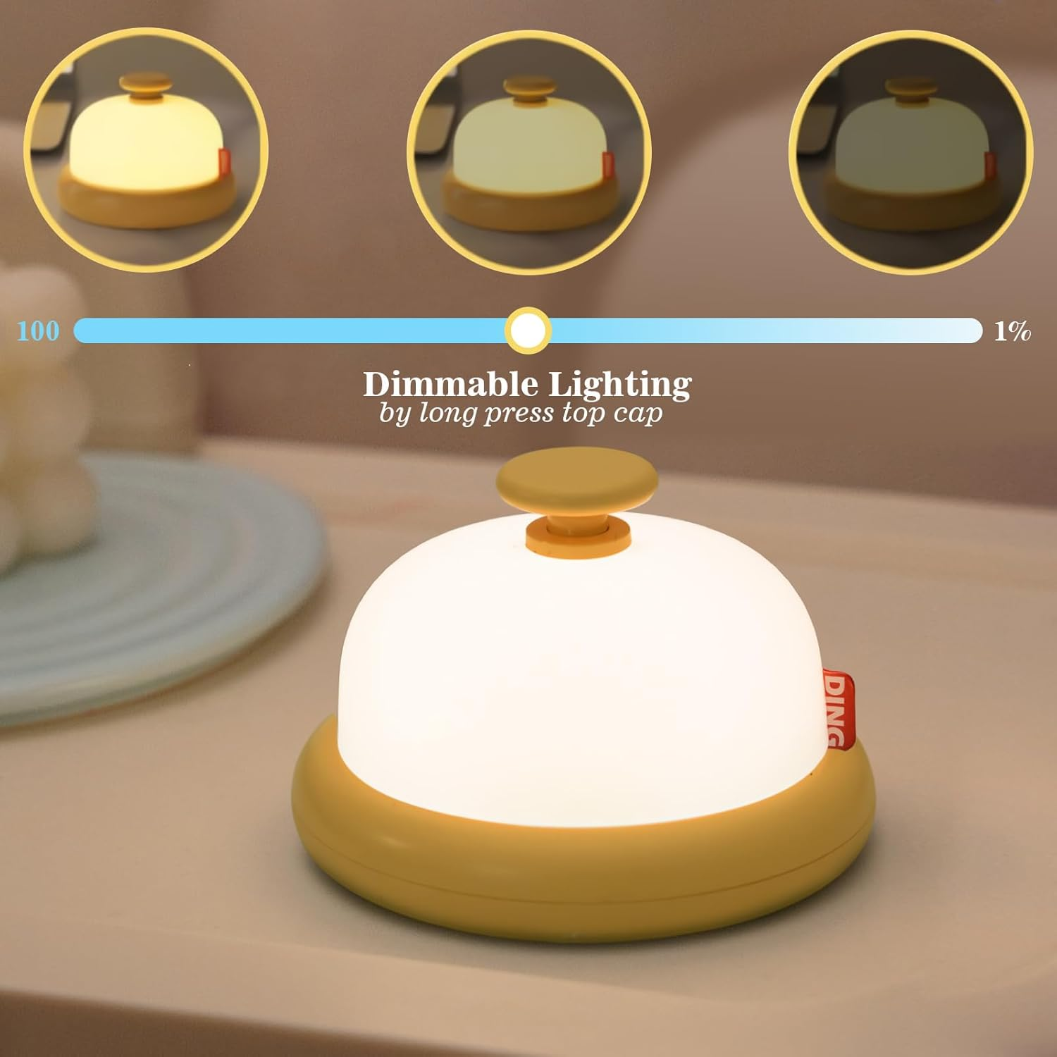 Night Light, Rechargeable & Auto-Off Bedside Lamp, Infinitely Dimmable with Gentle Glow for Kids, Baby & Toddler Nursery image number 3