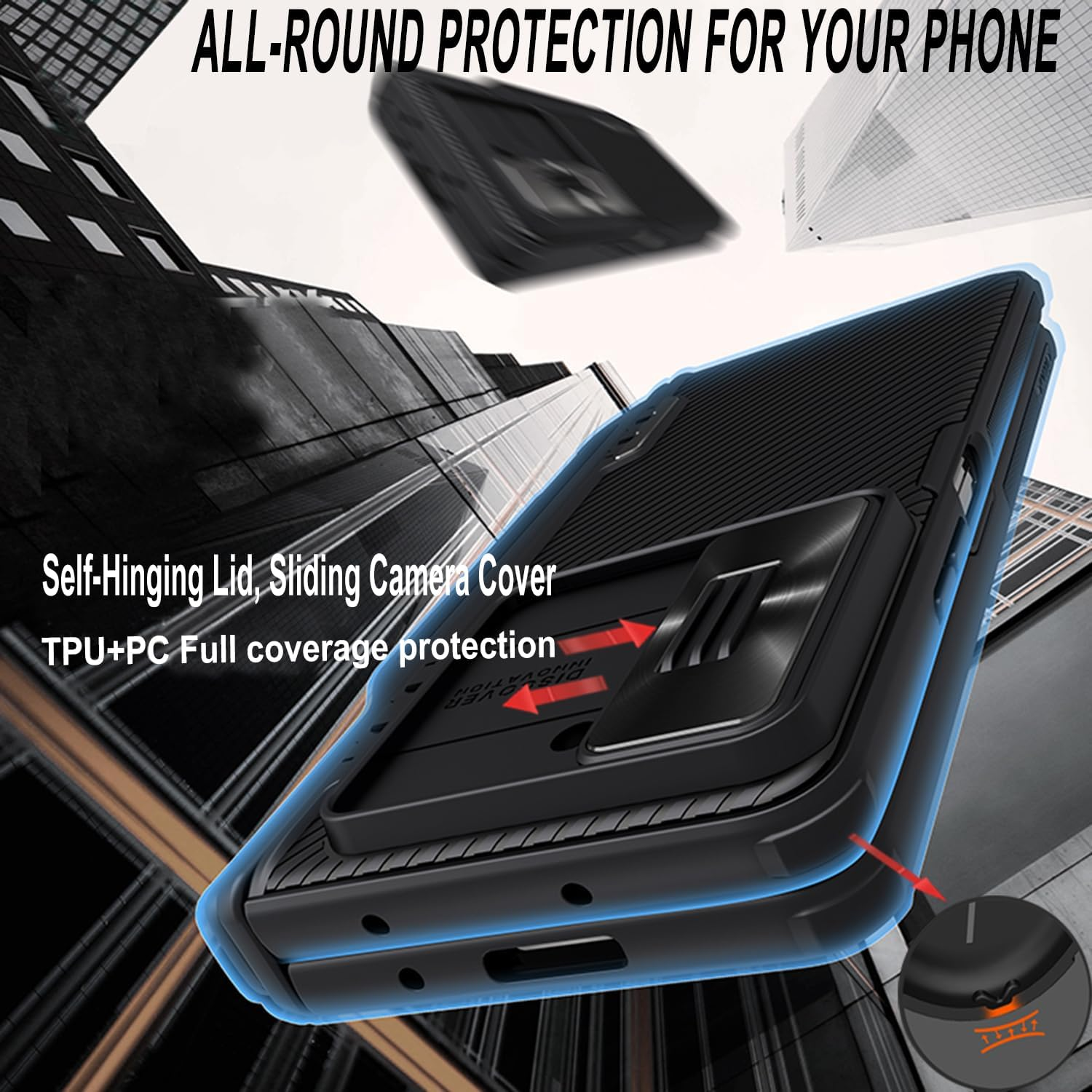 For Samsung Z Fold 5 Case with [S Pen Fold Edition] & Slide Camera Cover & Pen Holder,Hinge Protection with Kickstand Phone Case for Samsung Galaxy Z Fold 5 (Black with Pen) - Black image number 2