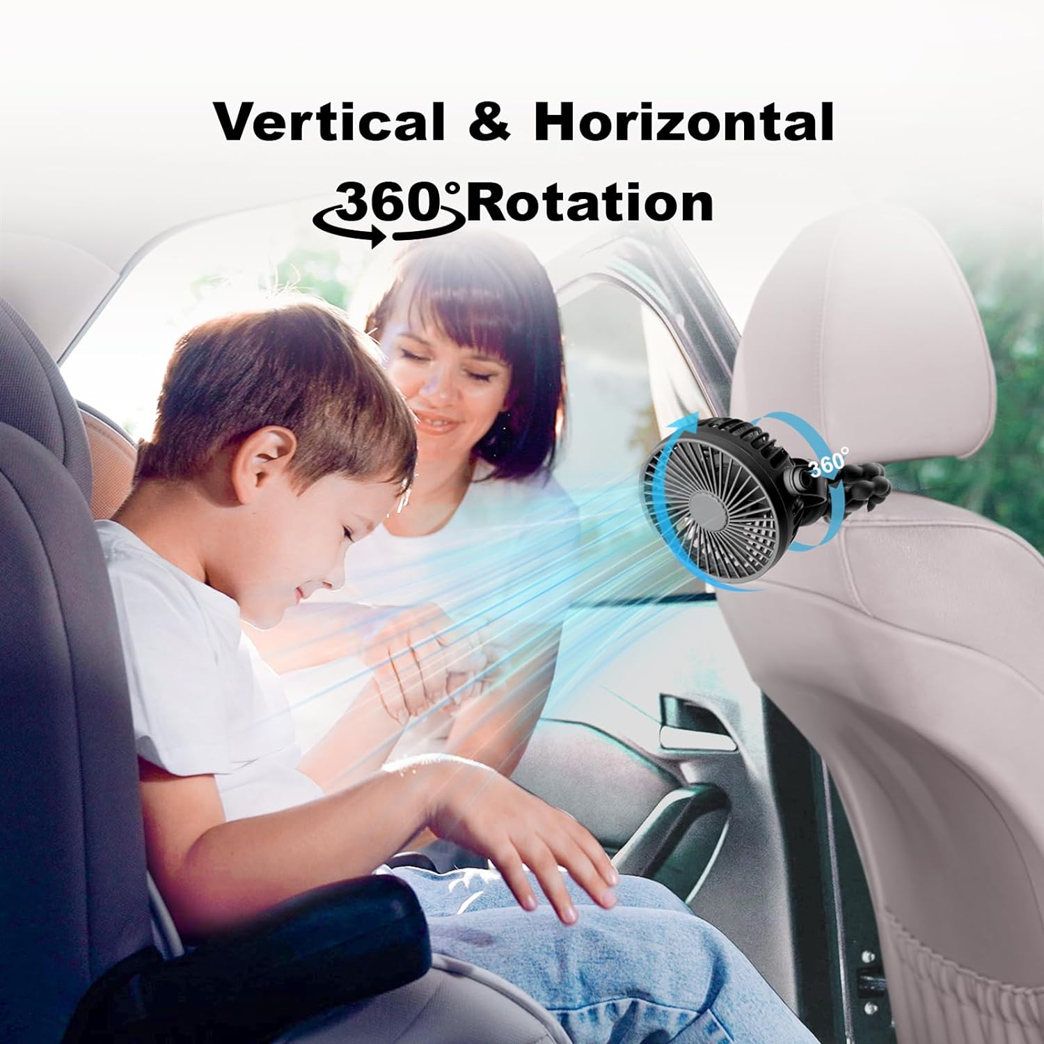 Portable Stroller Fan, Battery Operated Small Clip On, 360&deg; Rotate Flexible Tripod, Detachable 3 Speed Rechargeable Baby Handheld USB Desk Cooling for Bedroom Car Seat Crib Treadmill Travel Camping image number 2
