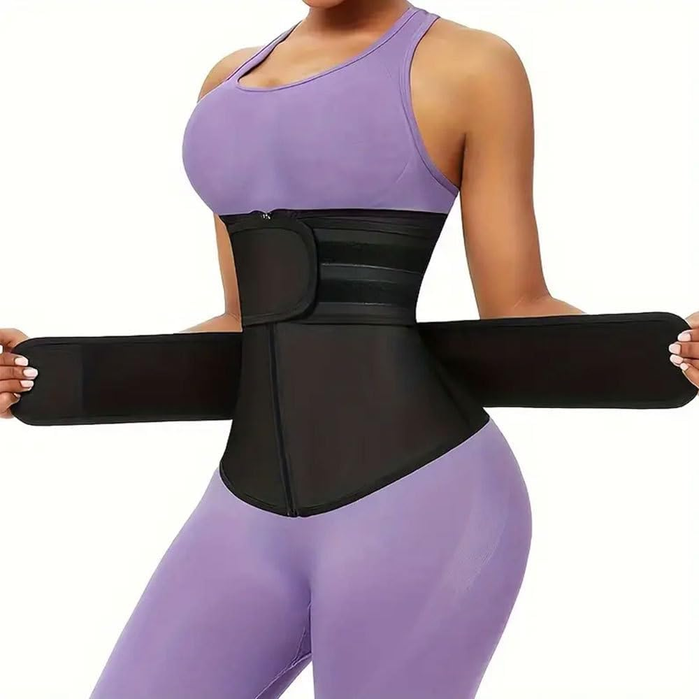 Waist Trainer Sauna Corset Sweat Belt for Women, Compression Girdle, Cincher Band, Workout Fitness Back Support image number 3