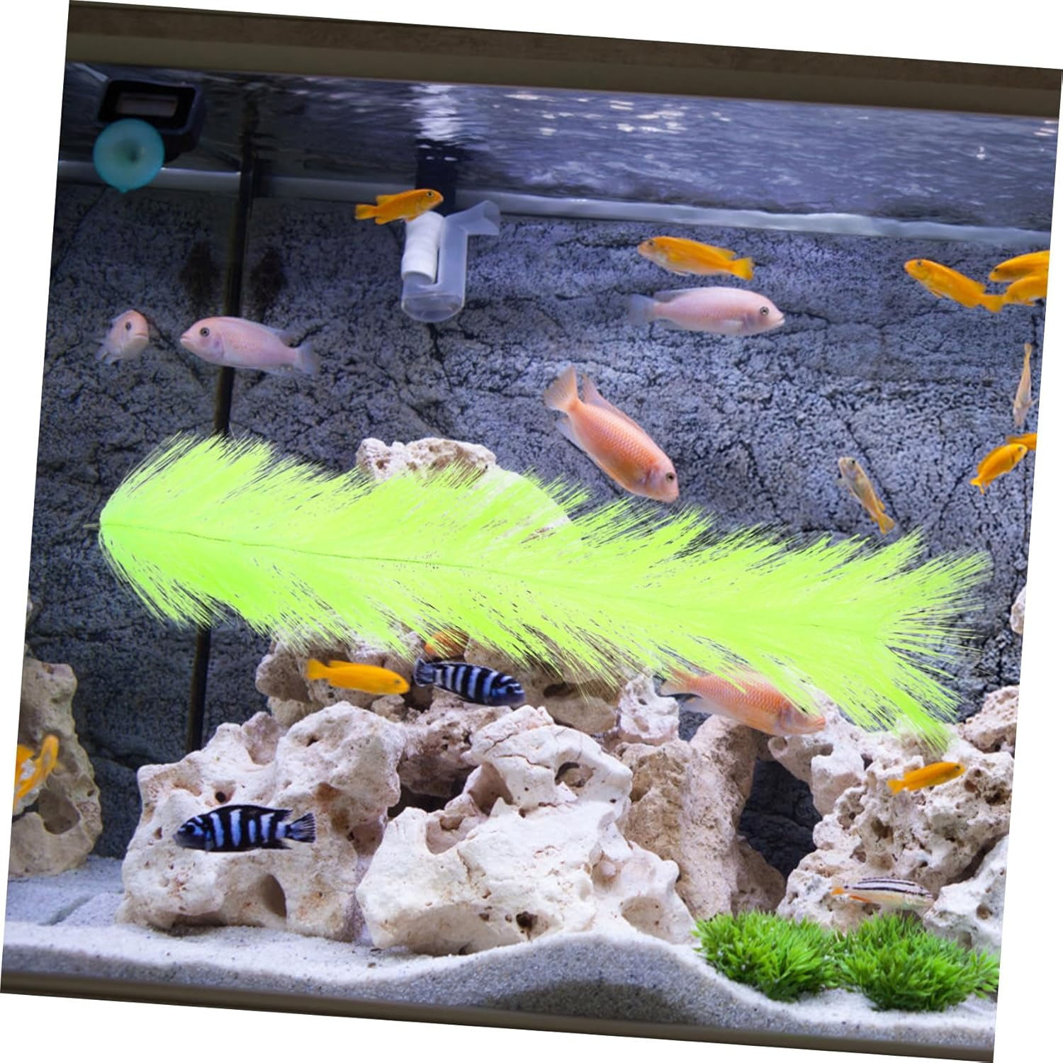 CVUTOVO Fish Breeding Grass Brush with Stainless Steel Core Vivid Spawning Grass for Aquarium Fish Tank Safe Hatchery Tool for Koi Goldfish Egg Protection and Aquatic Pet Breeding image number 4